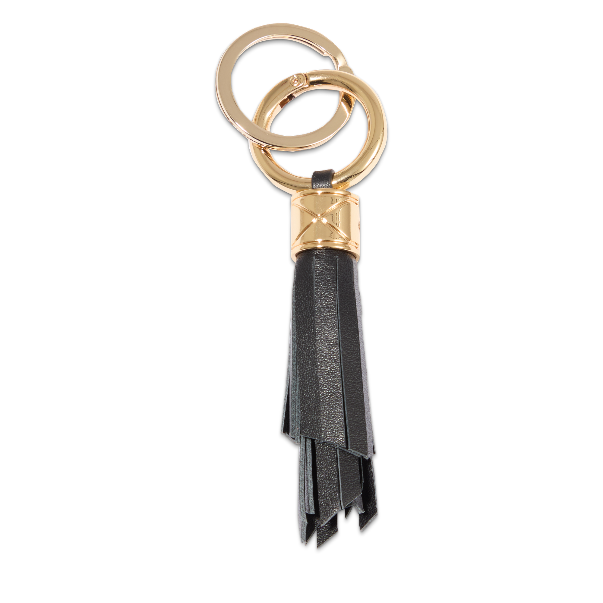 Pompom medium key ring by lancel in leather LANCEL Black