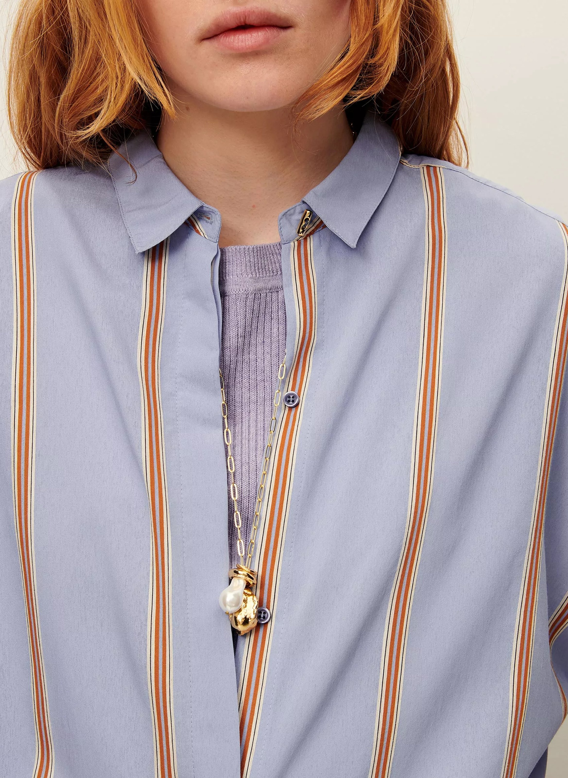 Chemise droite rayée celona SESSUN Bleu