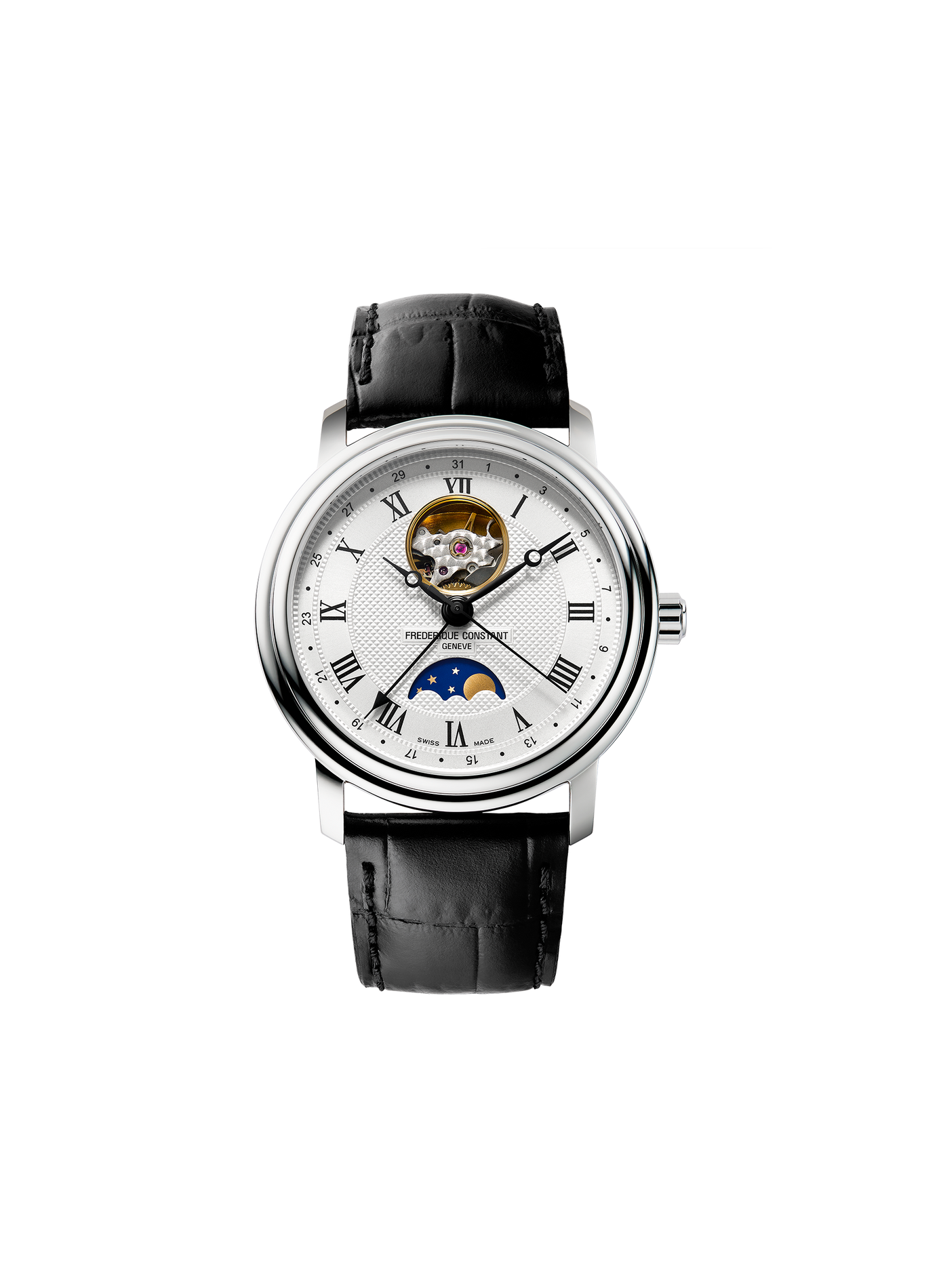 Montre automatique en cuir de veau FREDERIQUE CONSTANT Blanc