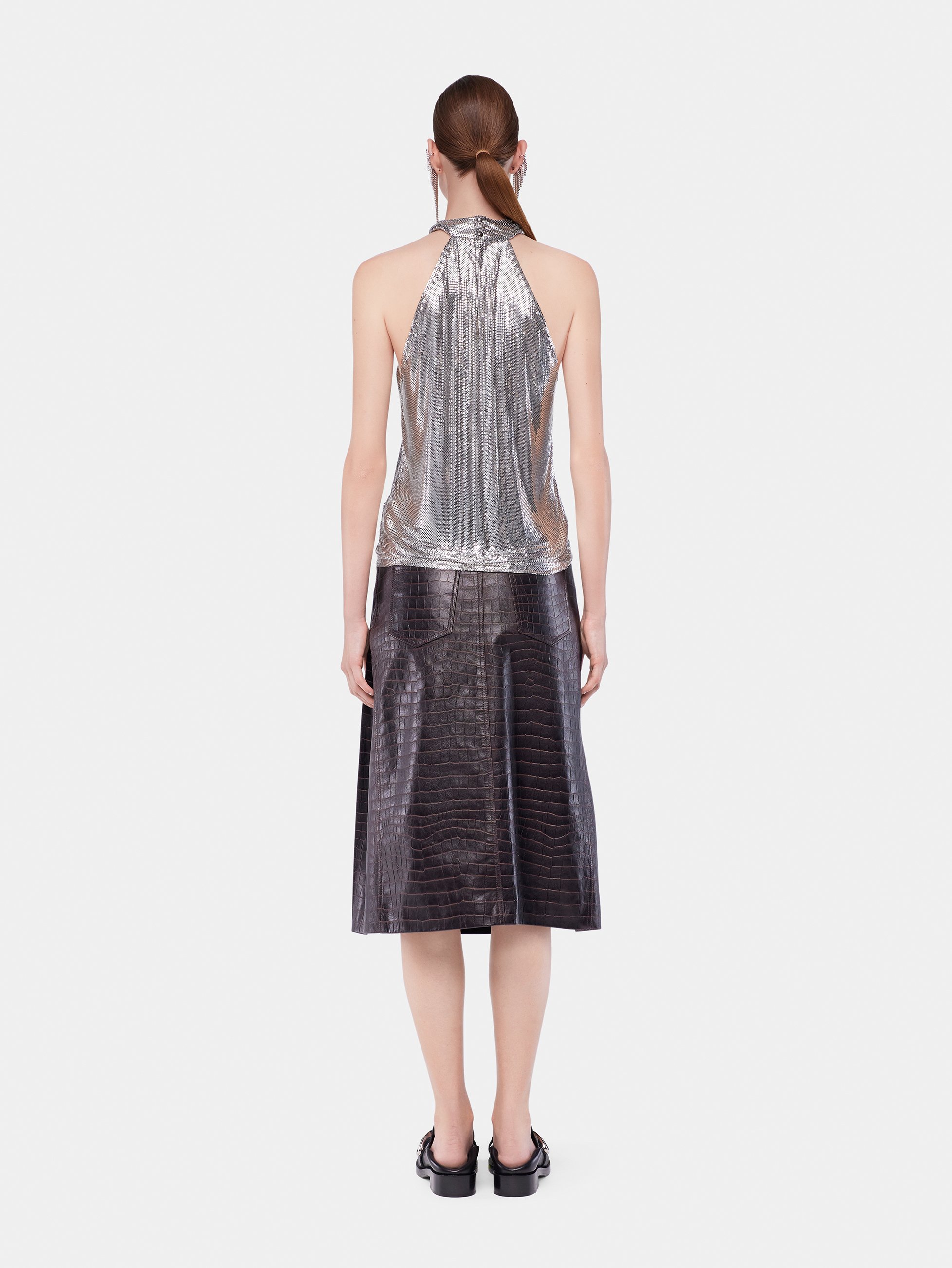 Top en mesh RABANNE Argent