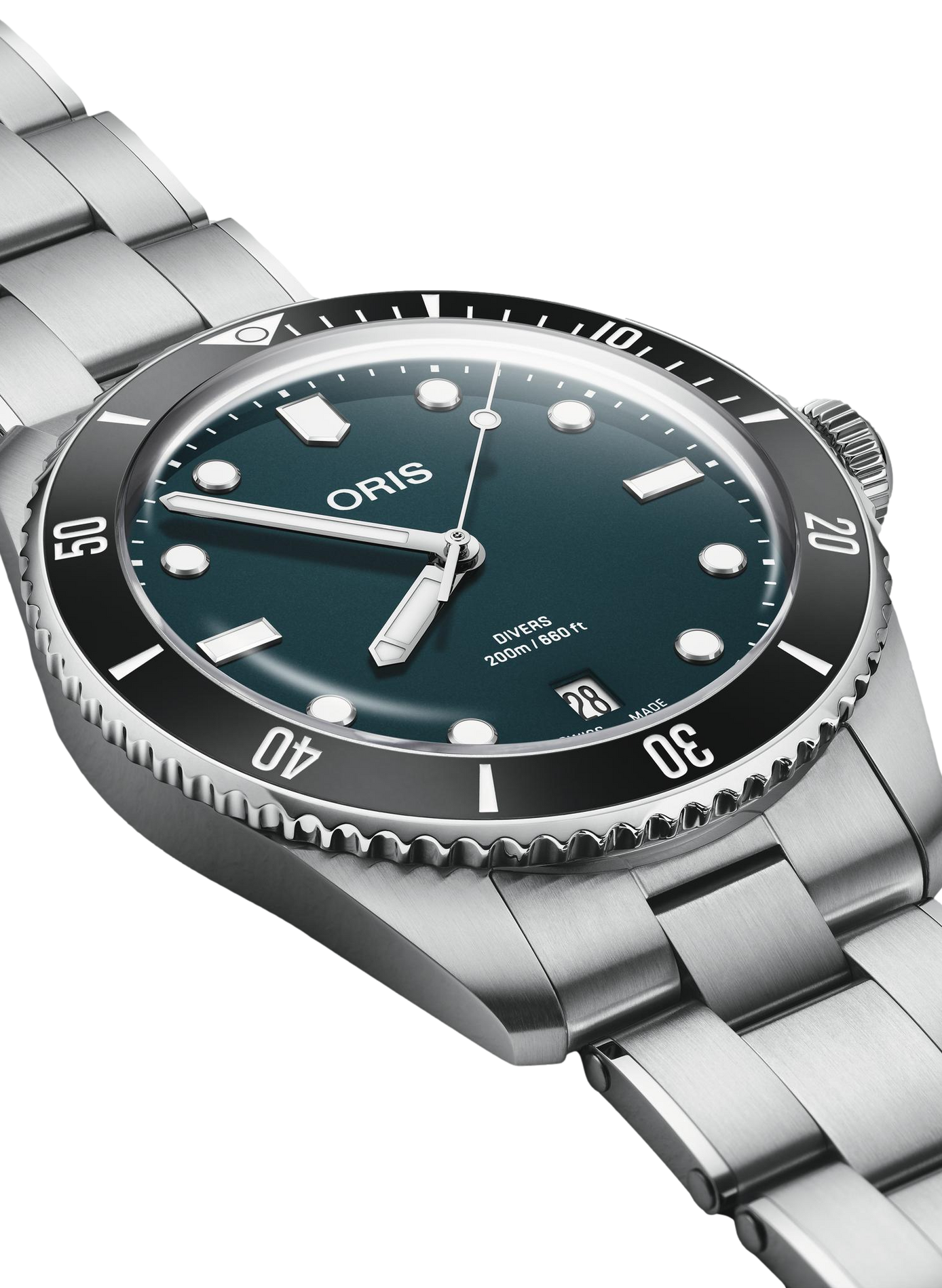 Montre automatique Oris Divers Date en acier inoxydable ORIS Bleu