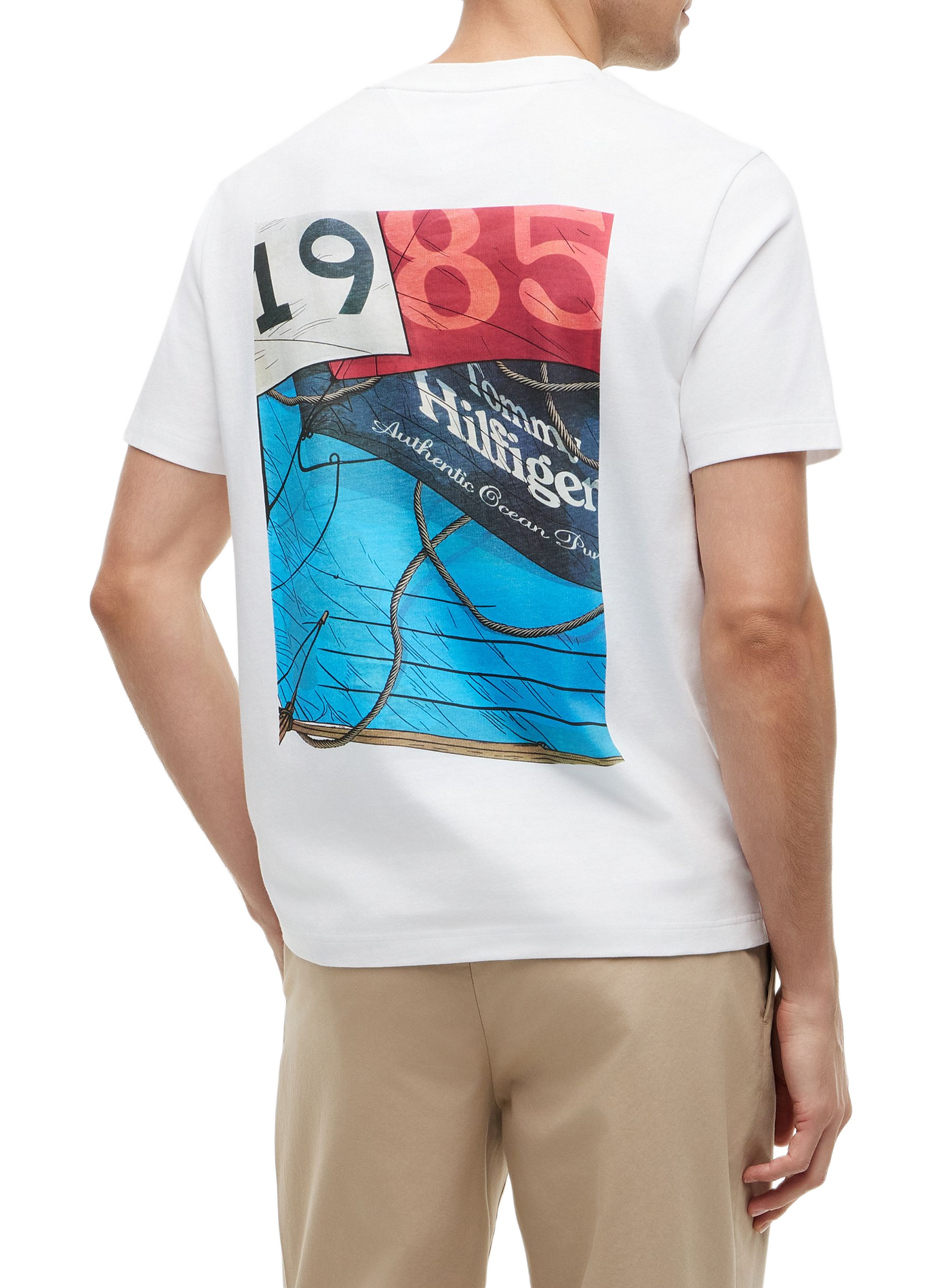 T-shirt droit imprimé en coton TOMMY HILFIGER Blanc