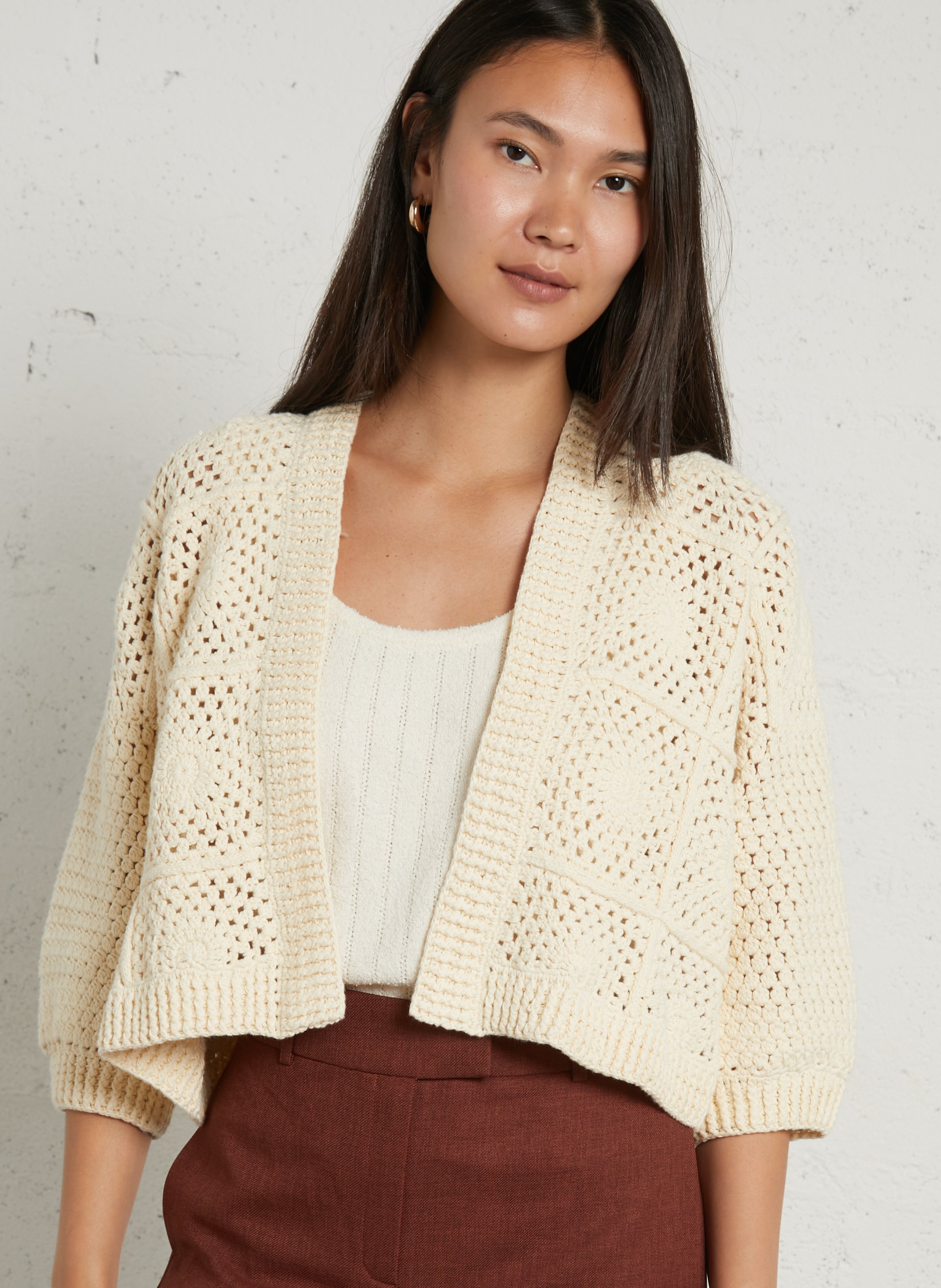 Gilet en crochet pampa MAISON 123 Beige
