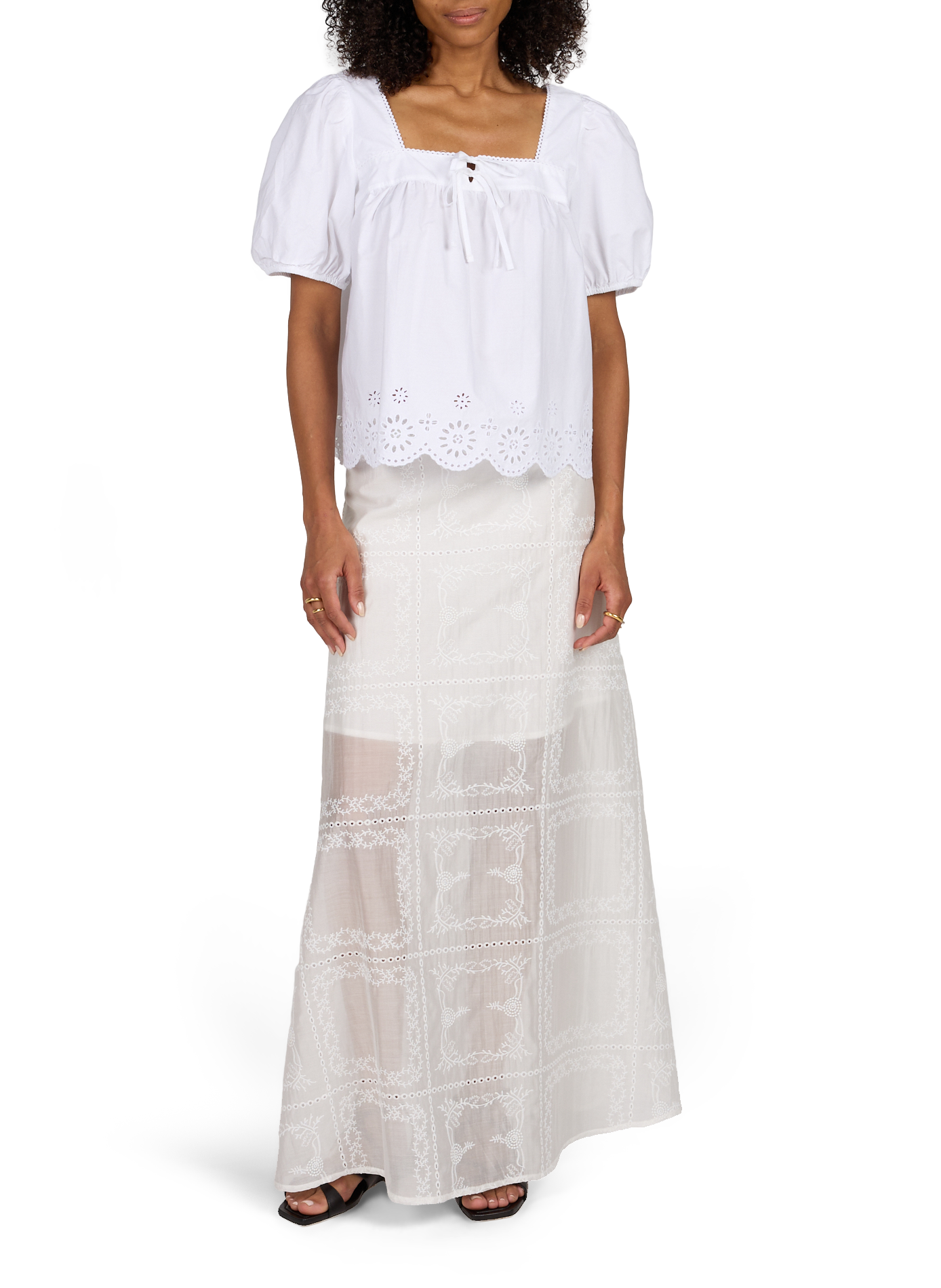 Top with cotton lace trim | White LEVI'S Women