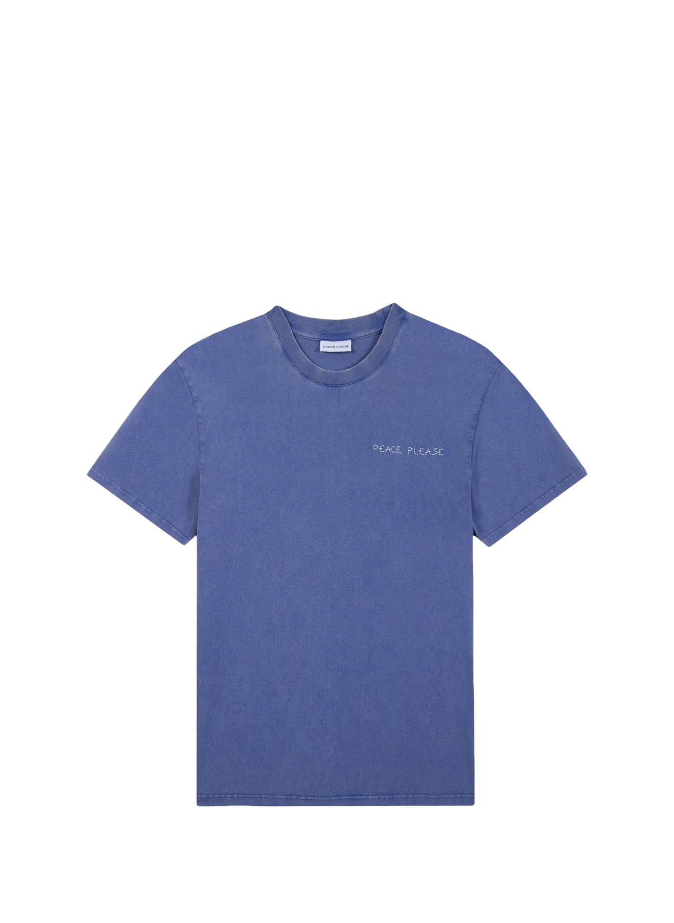 "Patureau" T-shirt in cotton with "Peace Please" MAISON LABICHE Blue
