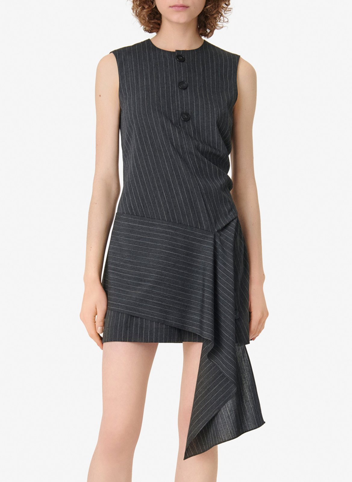 Robe courte rayée en laine mélangée klea IRO Gris
