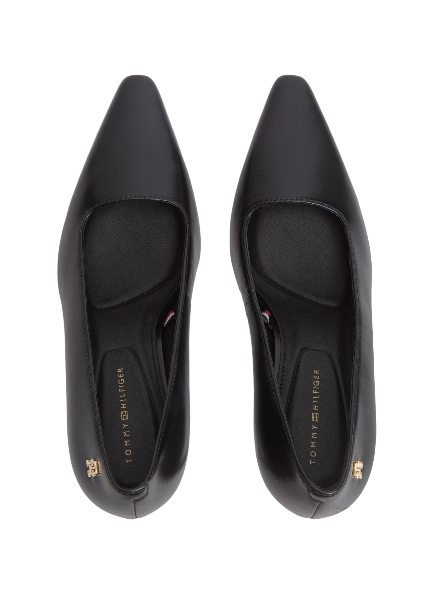 Escarpins à logo doré en cuir TOMMY HILFIGER Noir