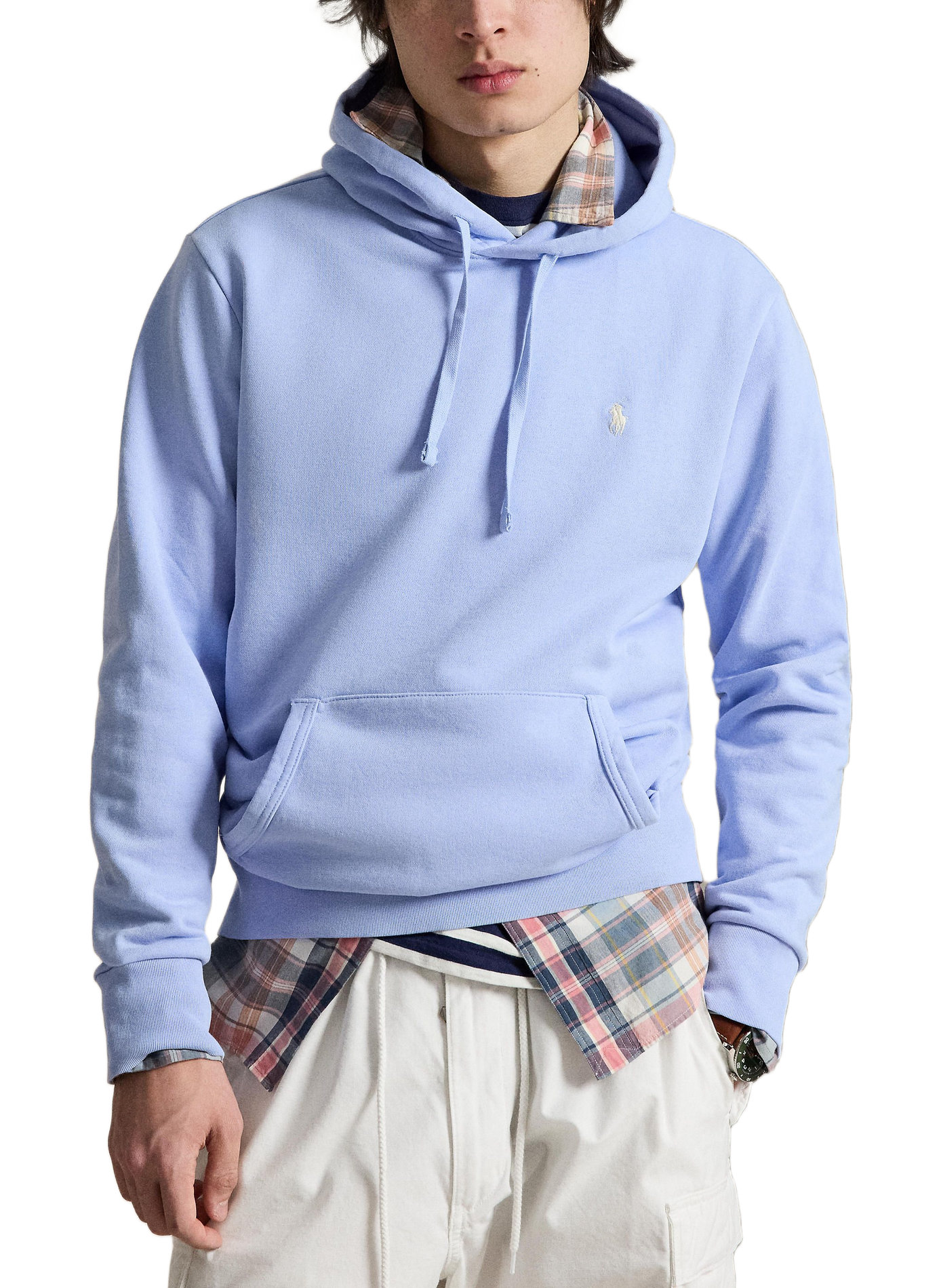 Sweat droit à capuche en coton POLO RALPH LAUREN Bleu