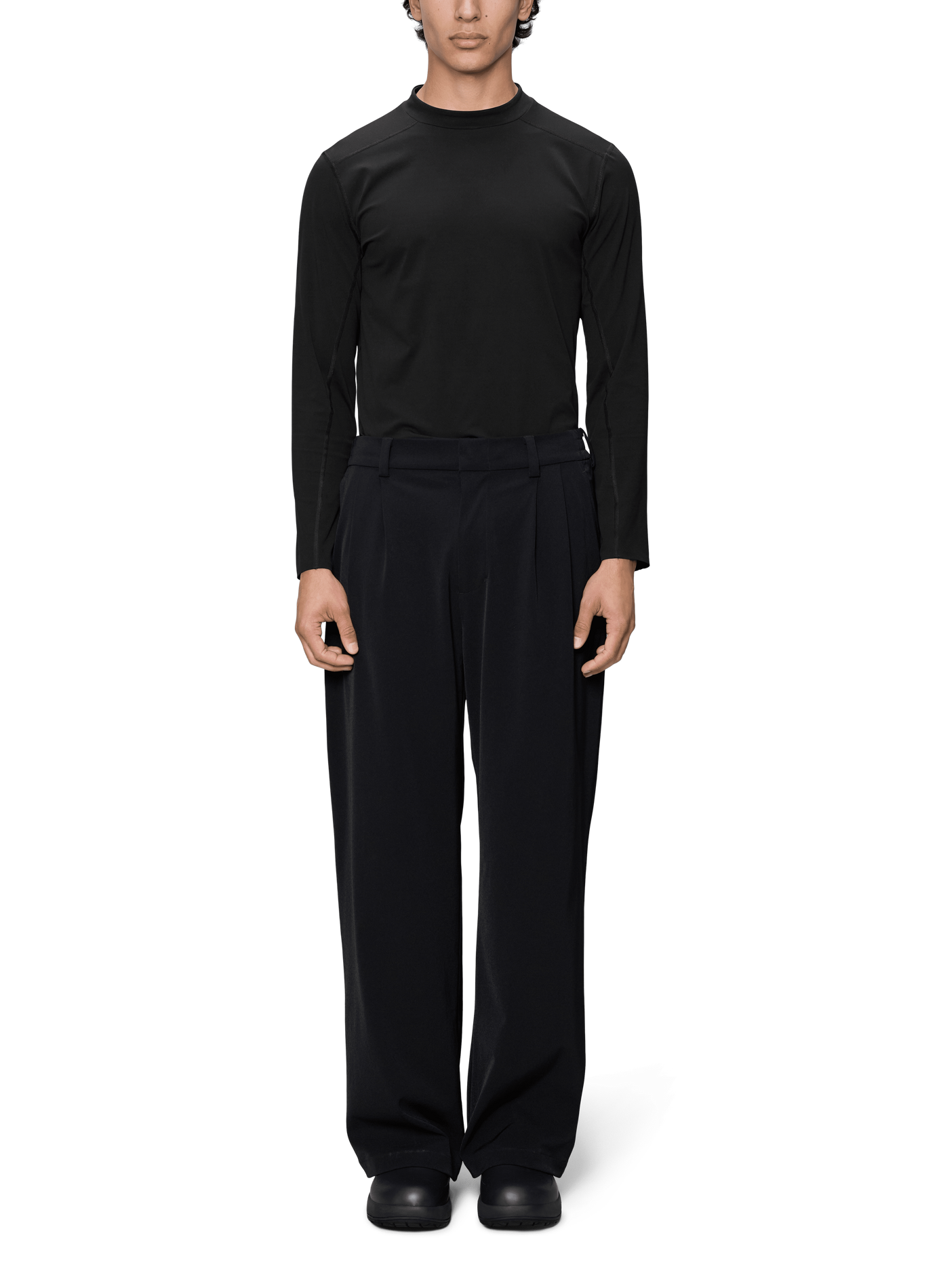 Pantalon large à pinces RAINS Noir