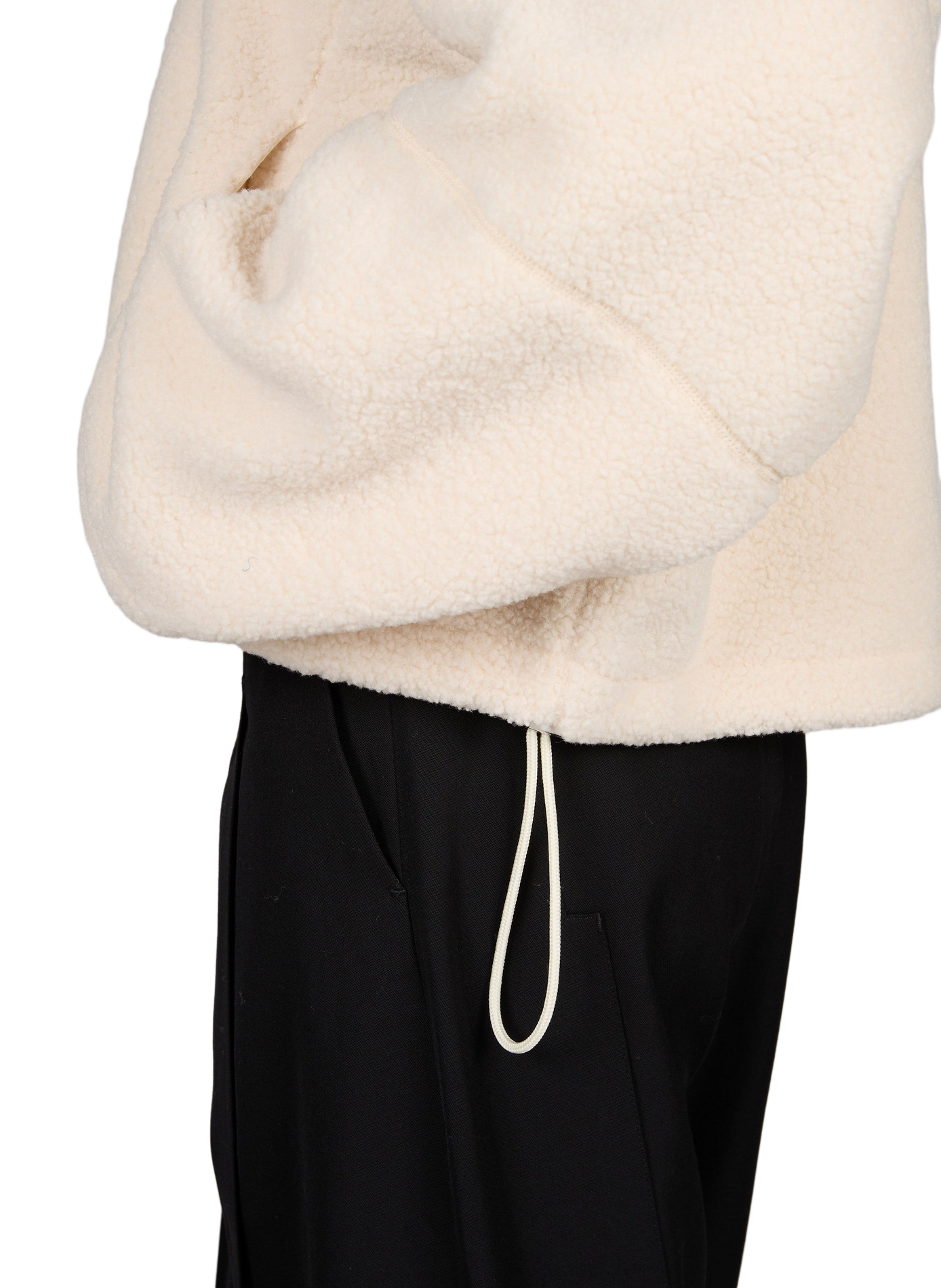 Oversized fluffy high-neck sweatshirt LOUIS GABRIEL NOUCHI Beige