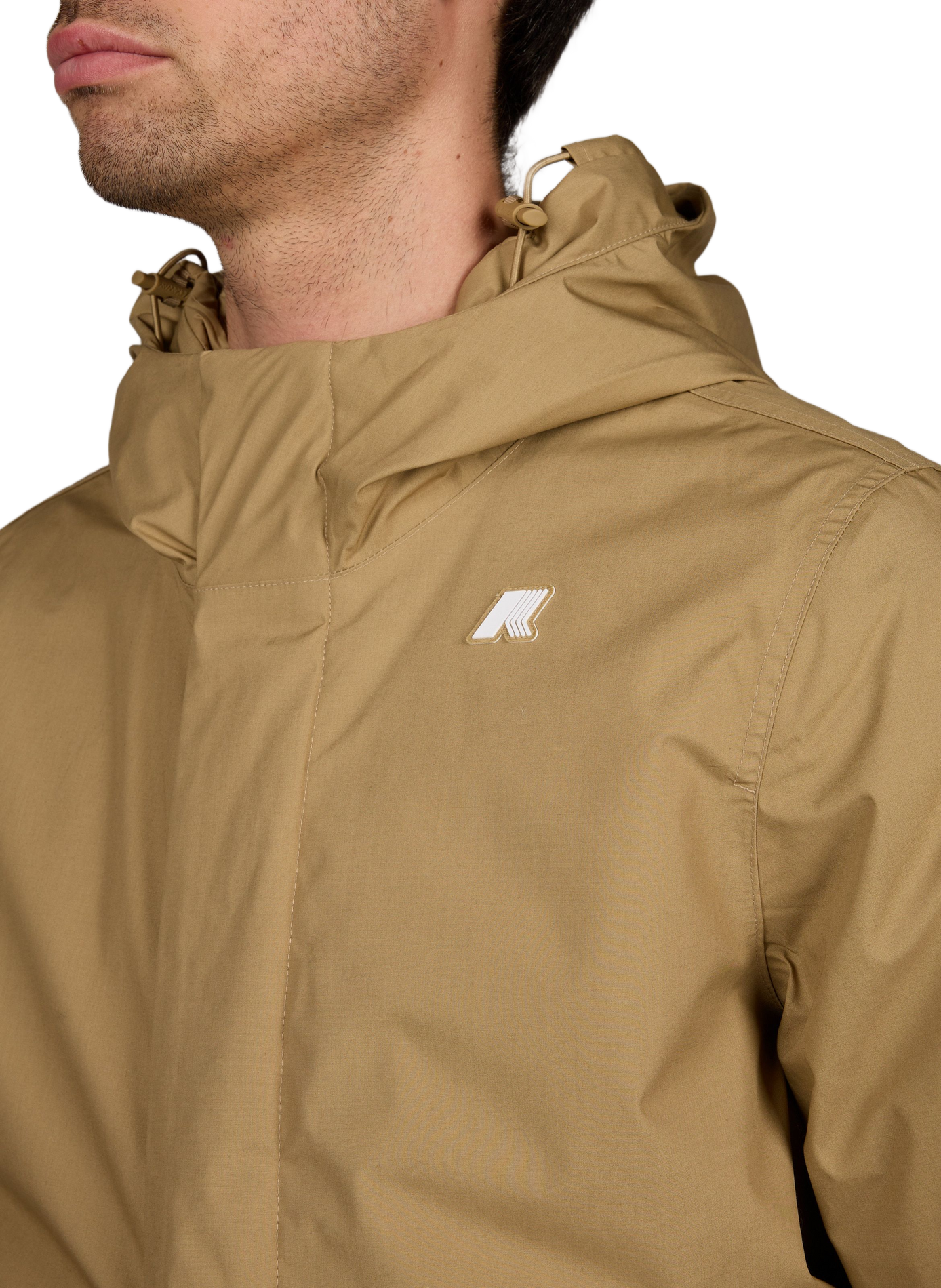 Parka droite en coton mélangé K-WAY Beige