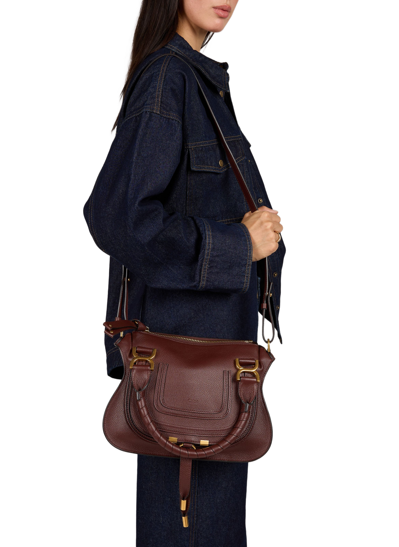 Marcie Handtasche aus genarbtem Leder CHLOÉ Braun