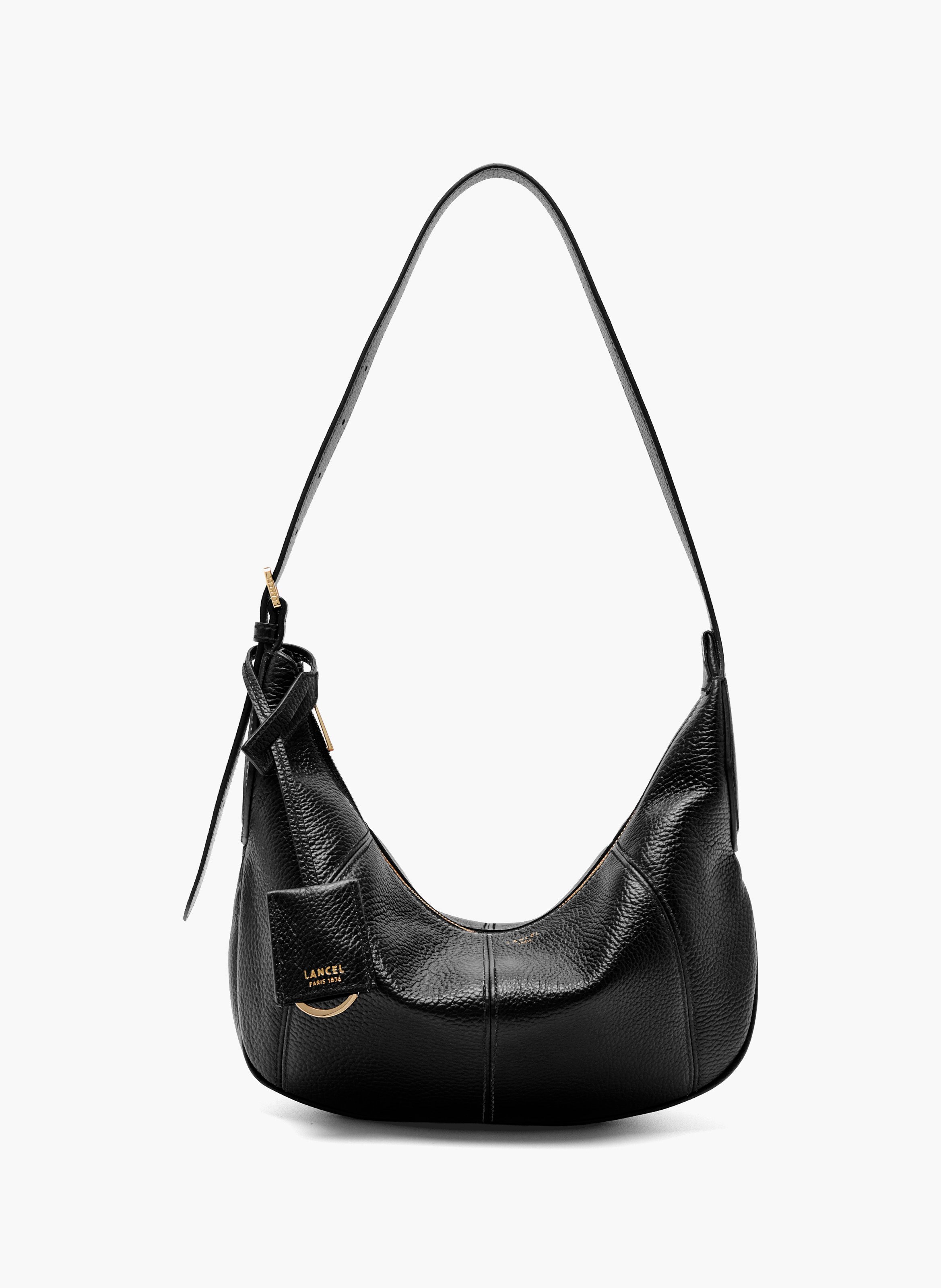 Sac hobo zippé m victoire de lancel en cuir LANCEL Noir