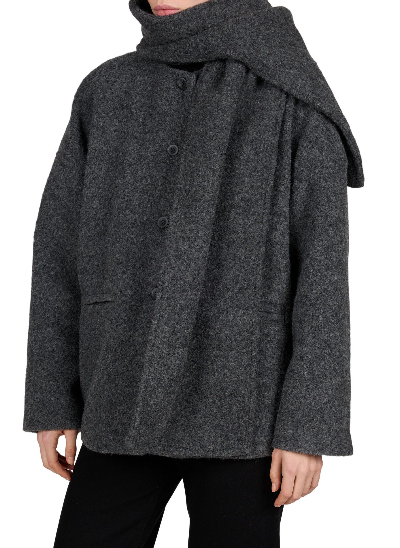 Oversized checked jacket OBJECT Grey