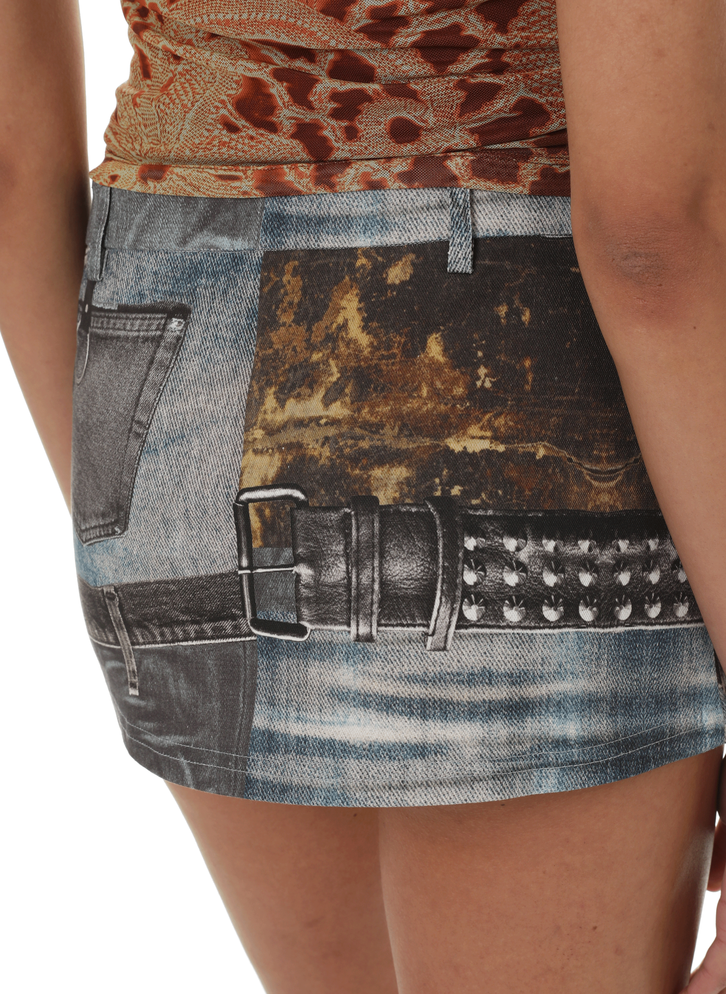 Printed mini skirt MIAOU Black