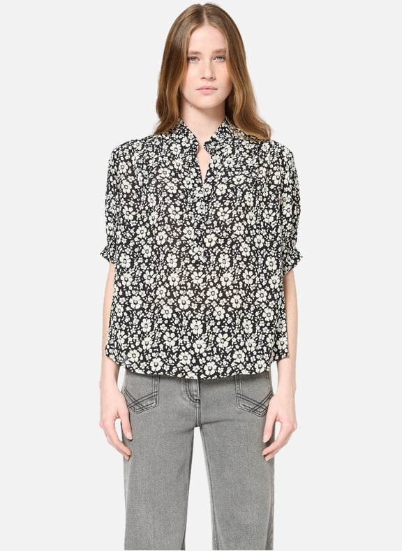 Blouse fluide à fleurs - urene Noir by GERARD DAREL GERARD DAREL Blouse fluide à fleurs - urene Noir