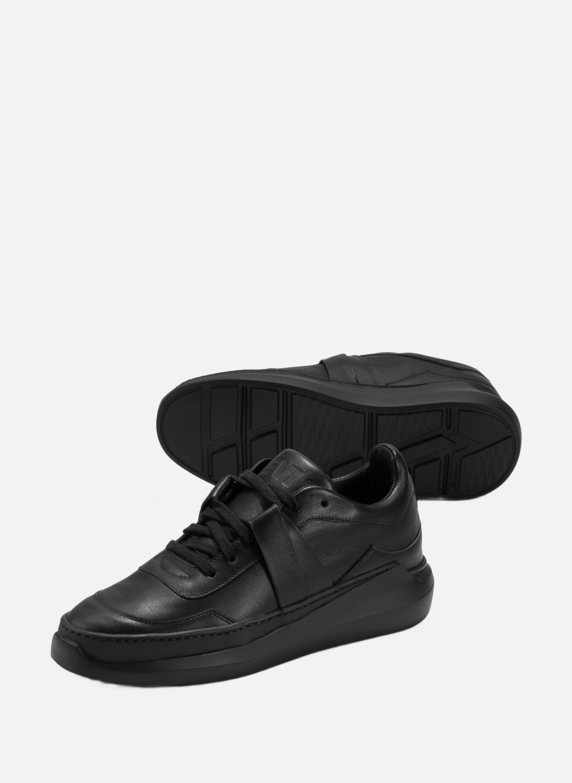 G0 : onyx - sneakers en cuir lisse noir EVI Noir
