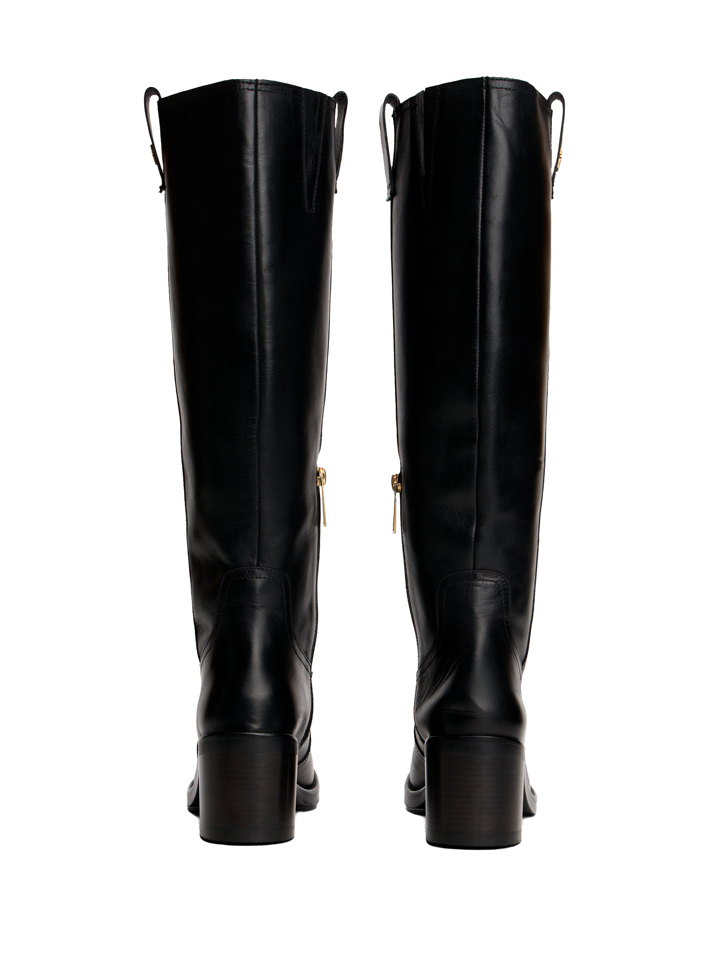 Bottines cavalières en cuir TOMMY HILFIGER Noir