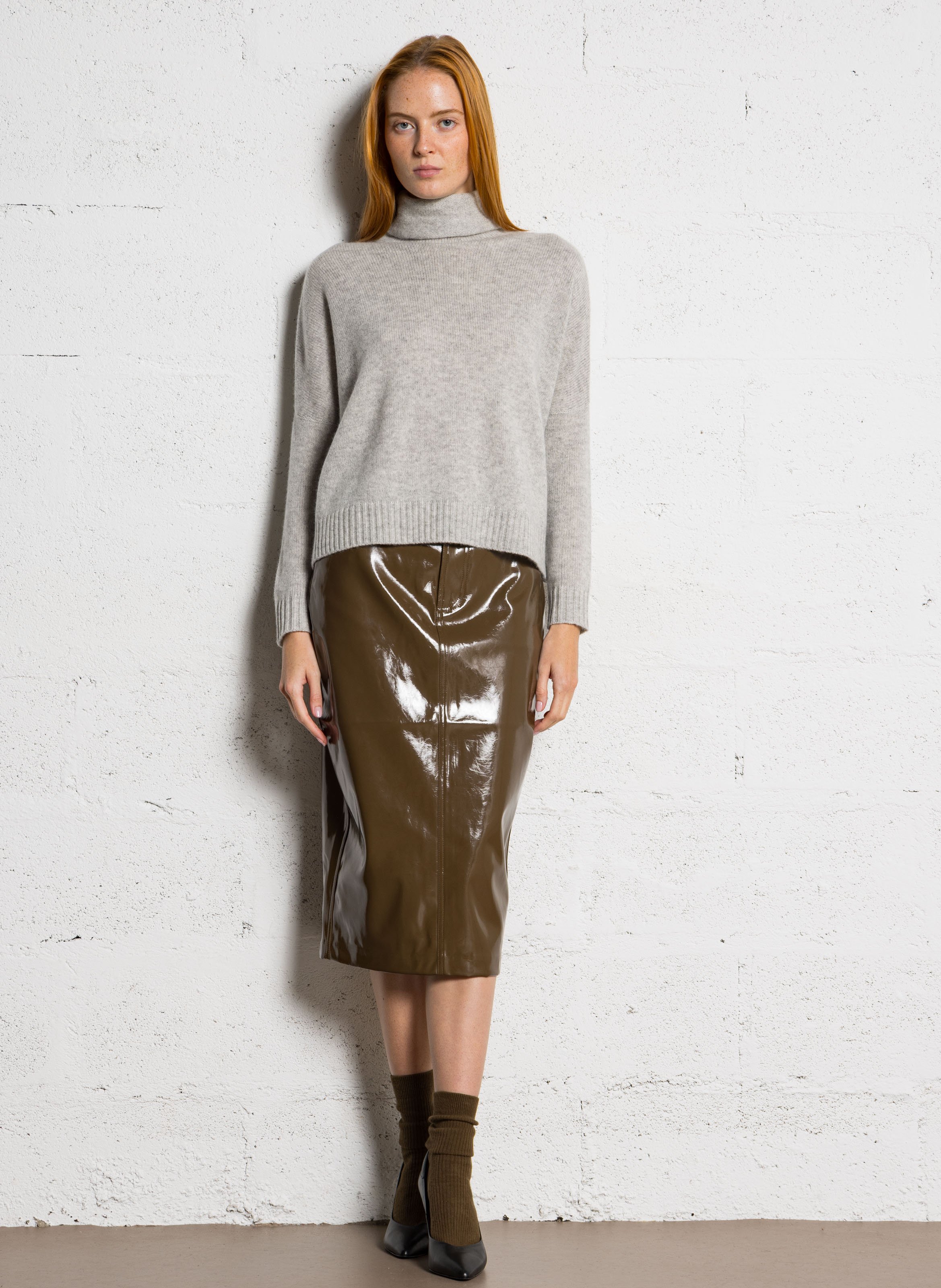 Pull col roulé en cachemire tila Beige