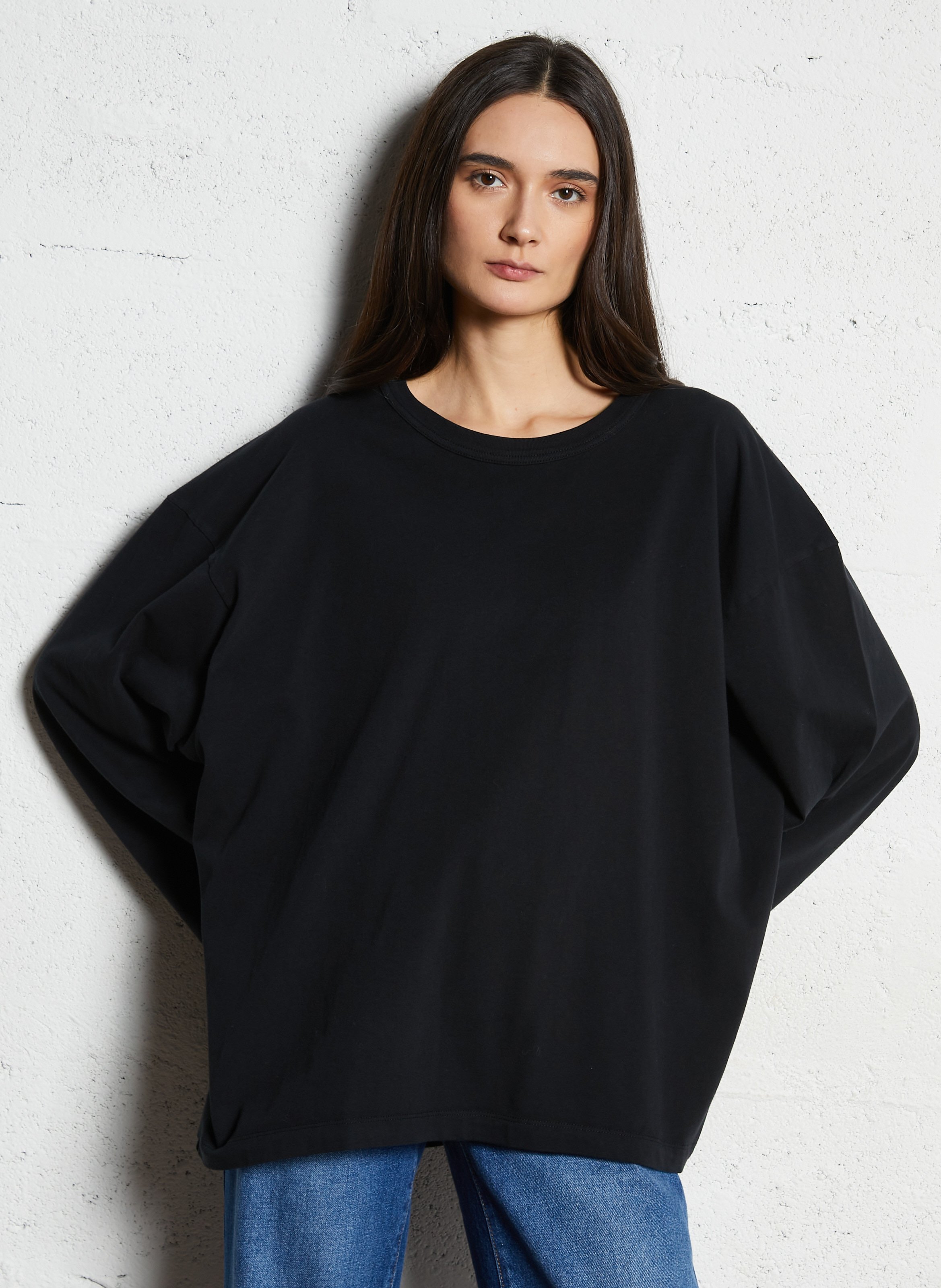 Tee-shirt ample manches longues Fizvalley AMERICAN VINTAGE Noir