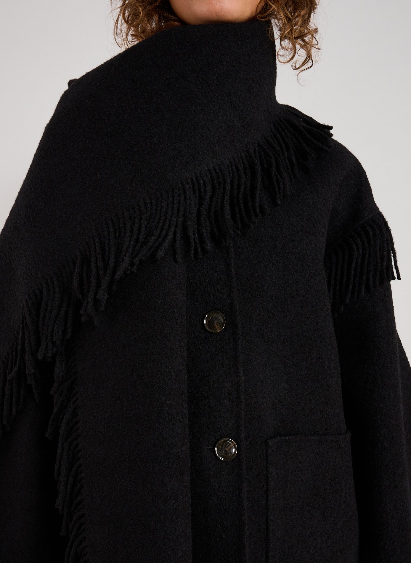 Wool blend scarf jacket TOTEME Black
