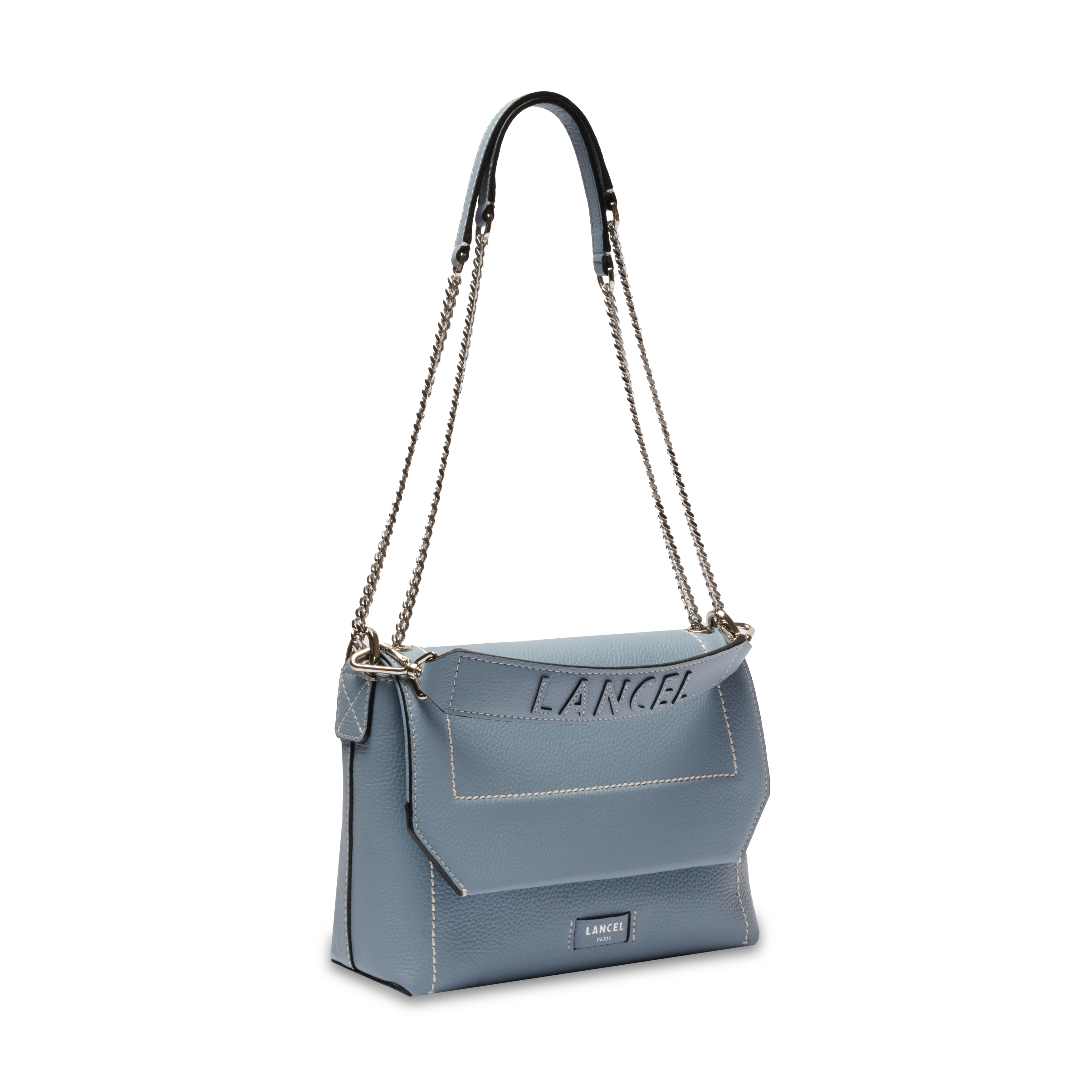 Sac rabat m ninon soft de lancel en cuir LANCEL Bleu