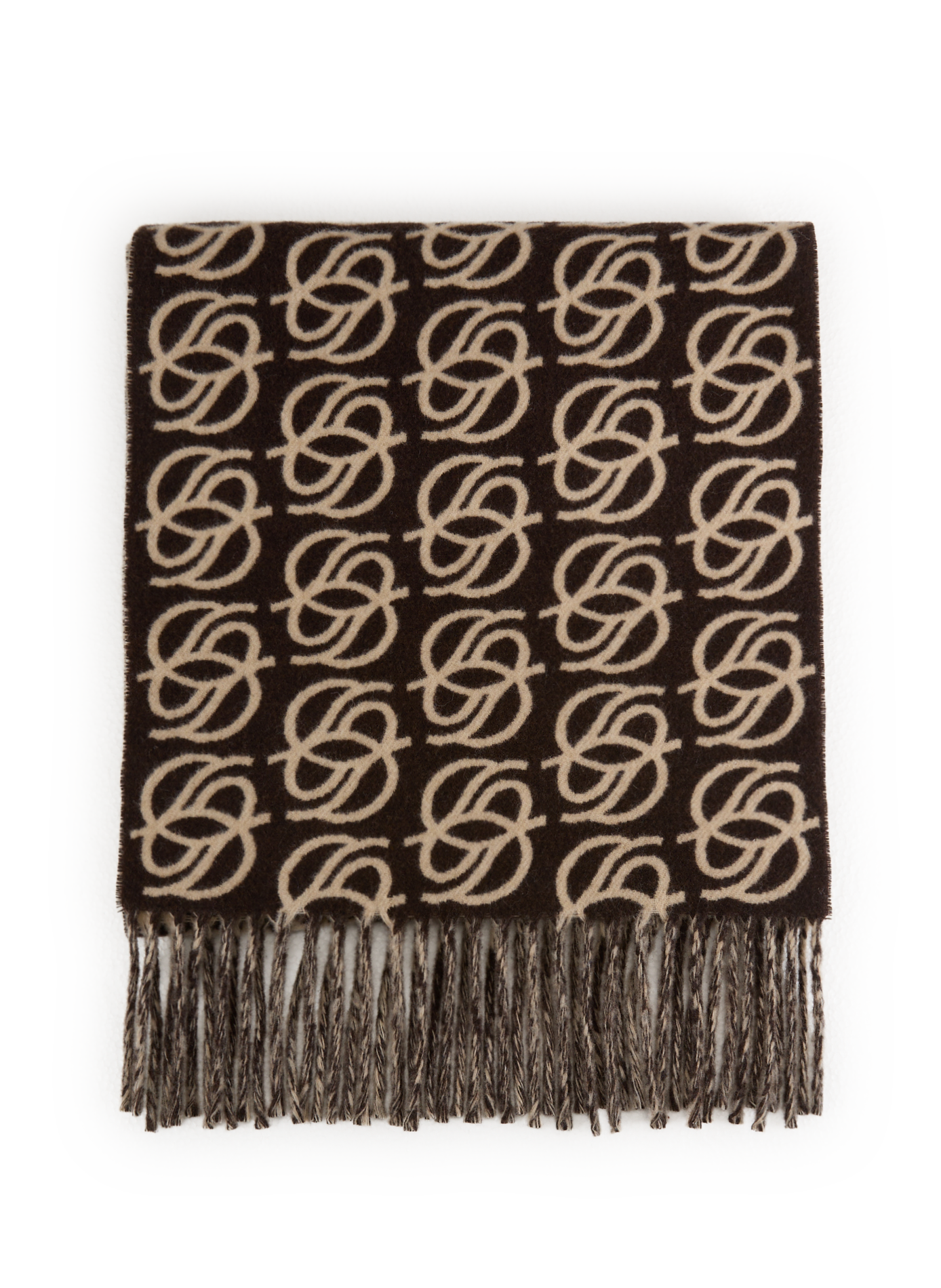 DROLE DE MONSIEUR Echarpe logotypée en laine Marron