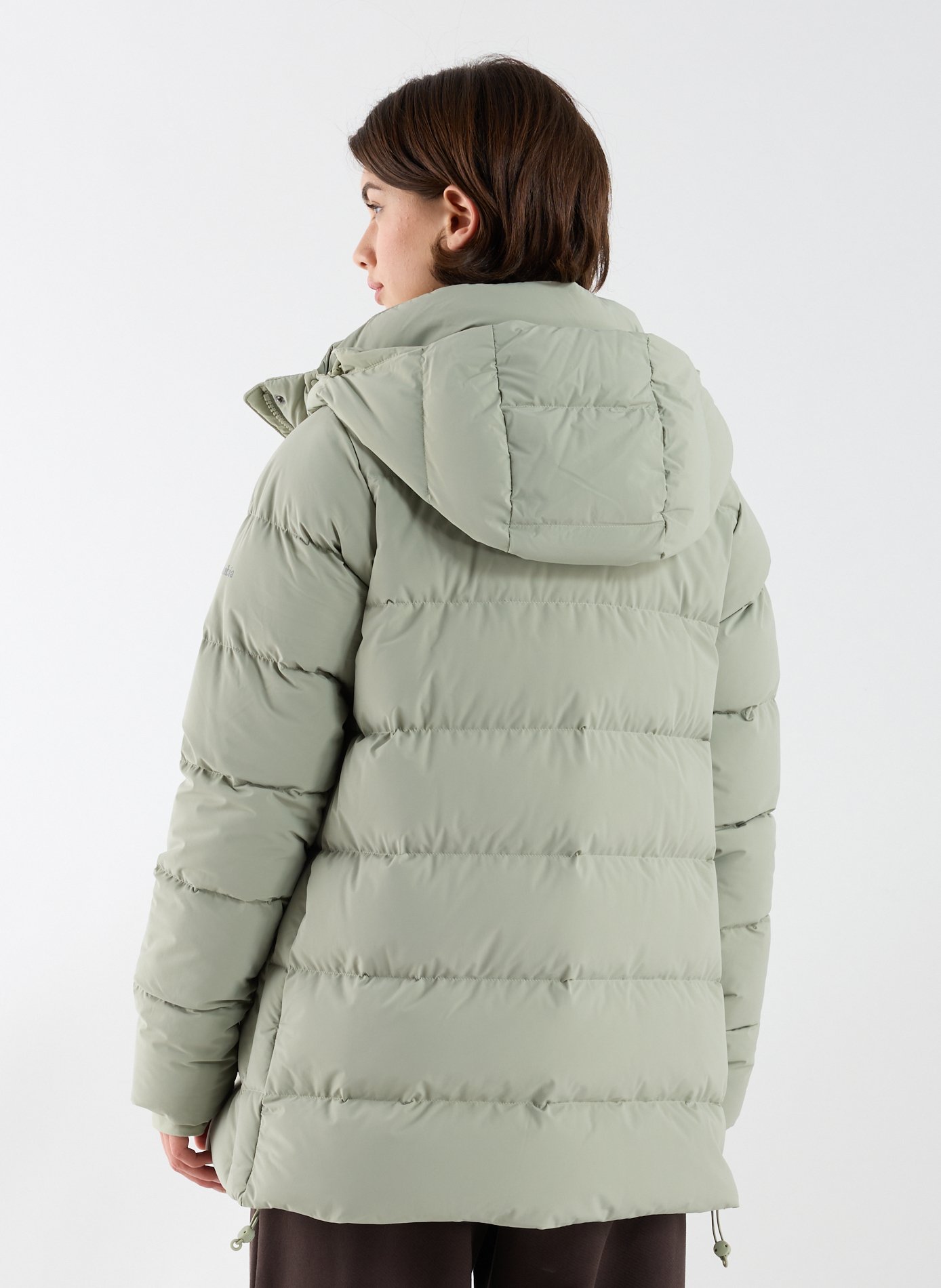 Hooded straight-fit padded jacket COLUMBIA Green