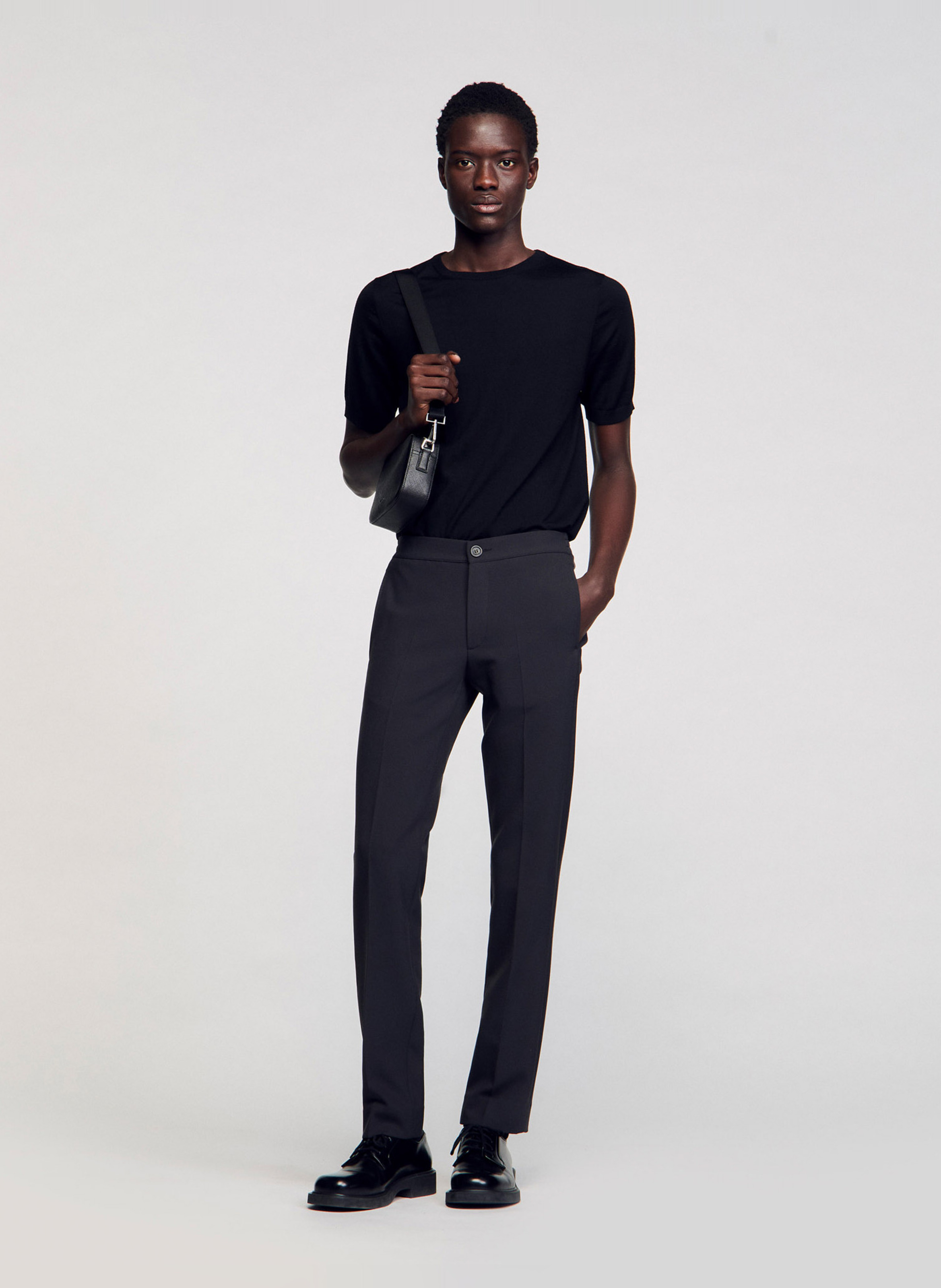 Pantalon droit SANDRO Gris