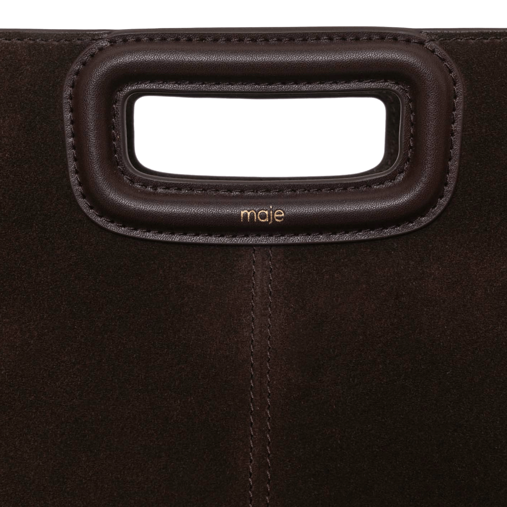 Sac bandoulière en cuir m MAJE Marron