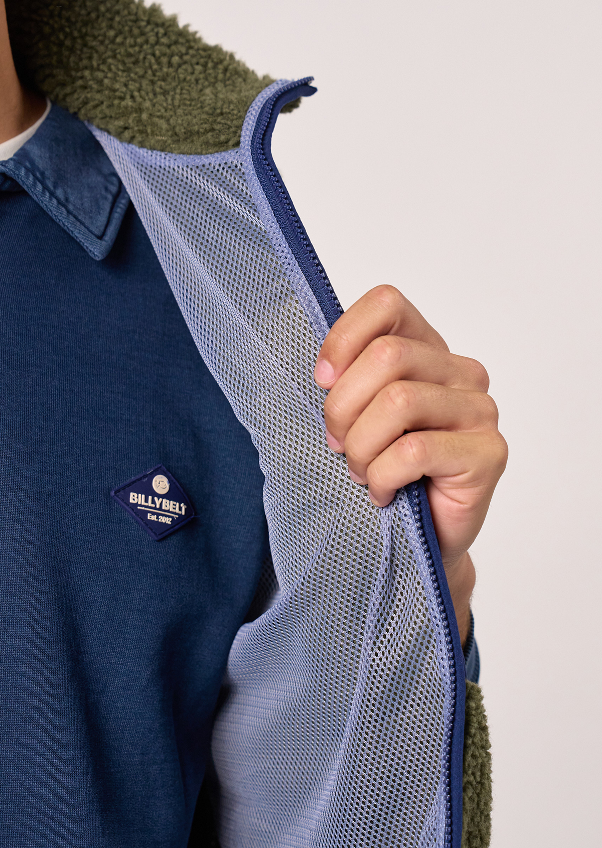 Veste sherpa zippée sans manches BILLYBELT Kaki