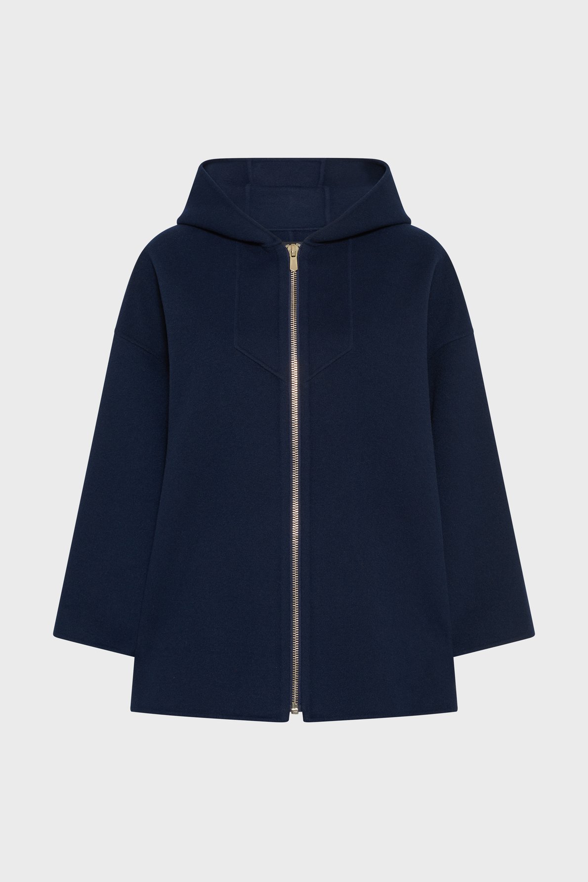 Veste à capuche en laine double face- PATRICIA GERARD DAREL Bleu