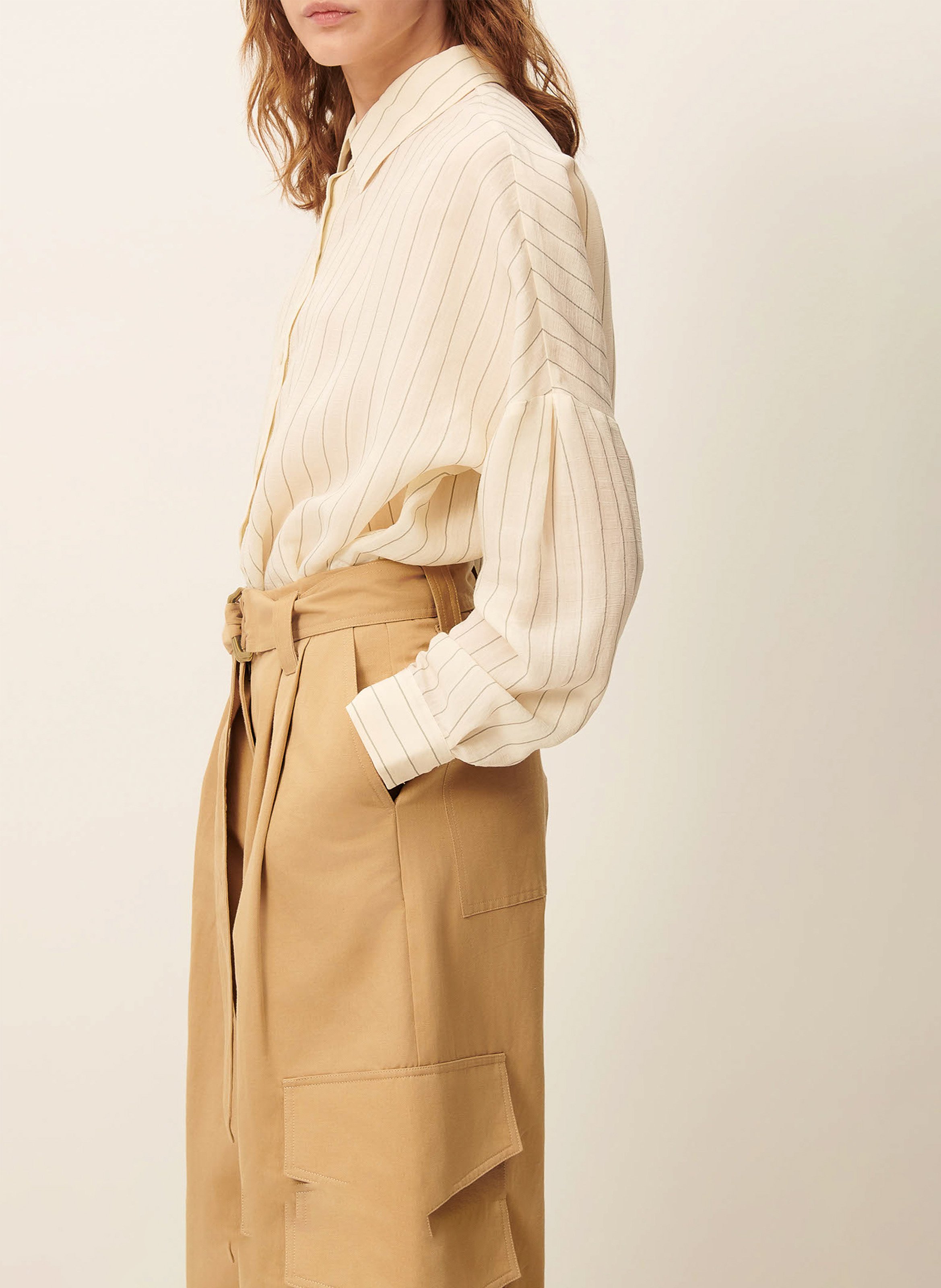 Chemise ample col classique botan SESSUN Beige