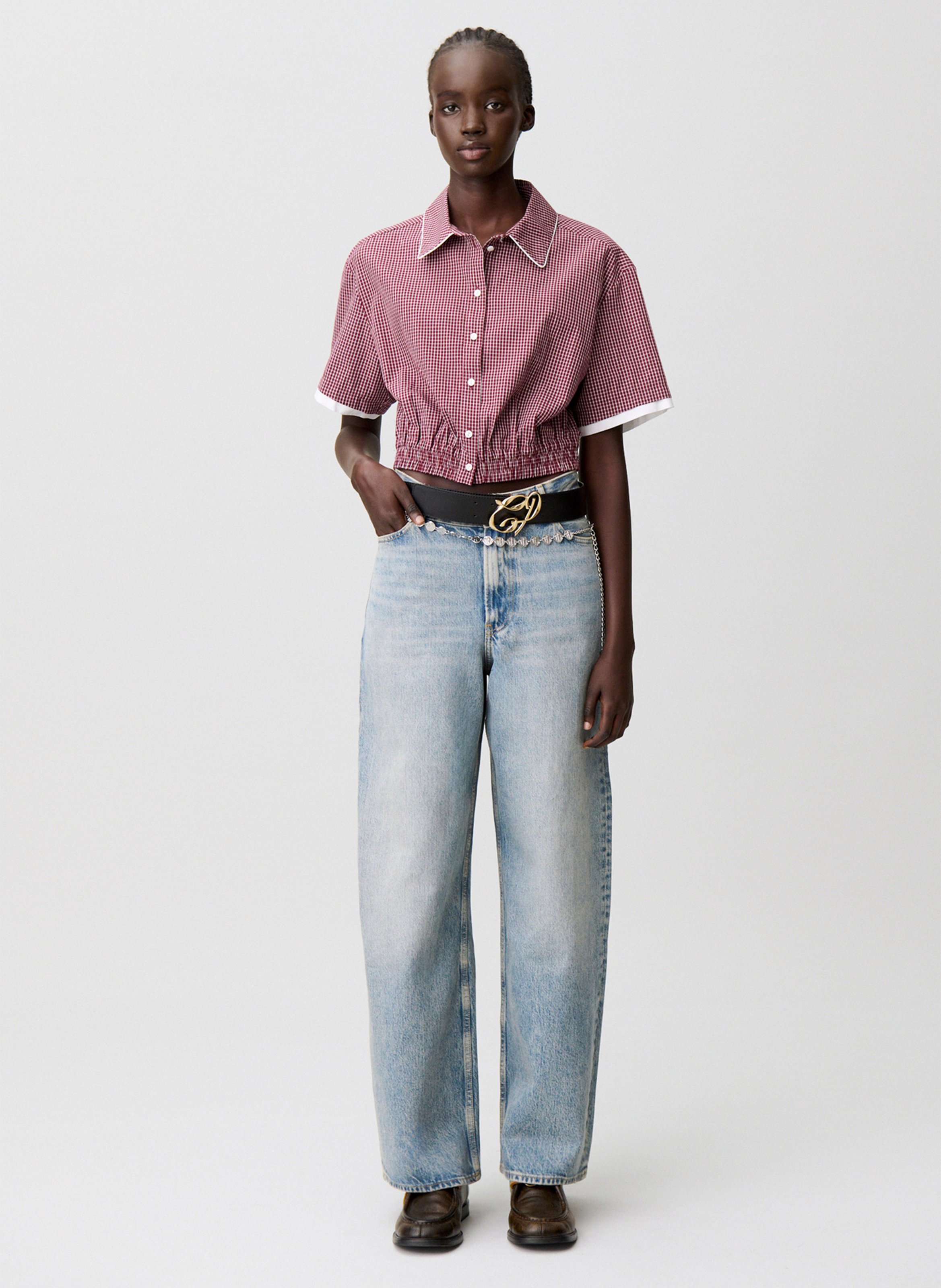 Jean évasé en coton jeanjeanne CLAUDIE PIERLOT Bleu