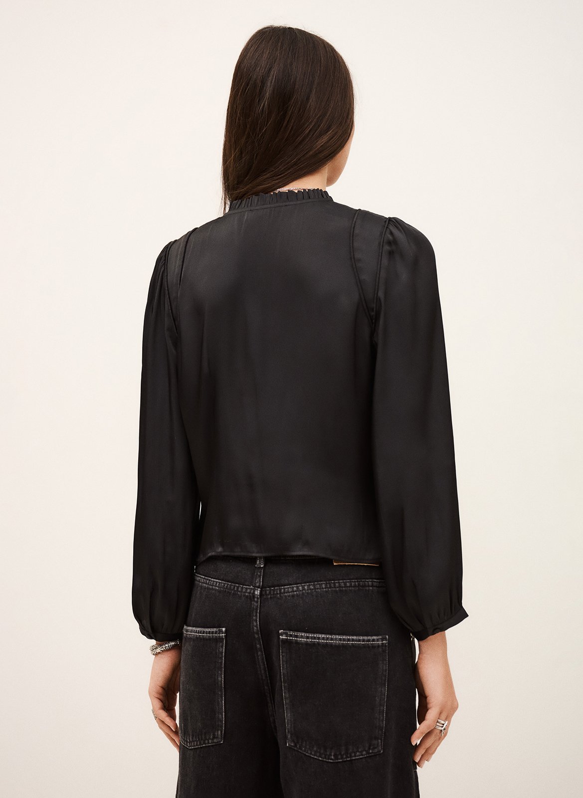 Chemise cintrée à fronces cimila BA&SH Noir