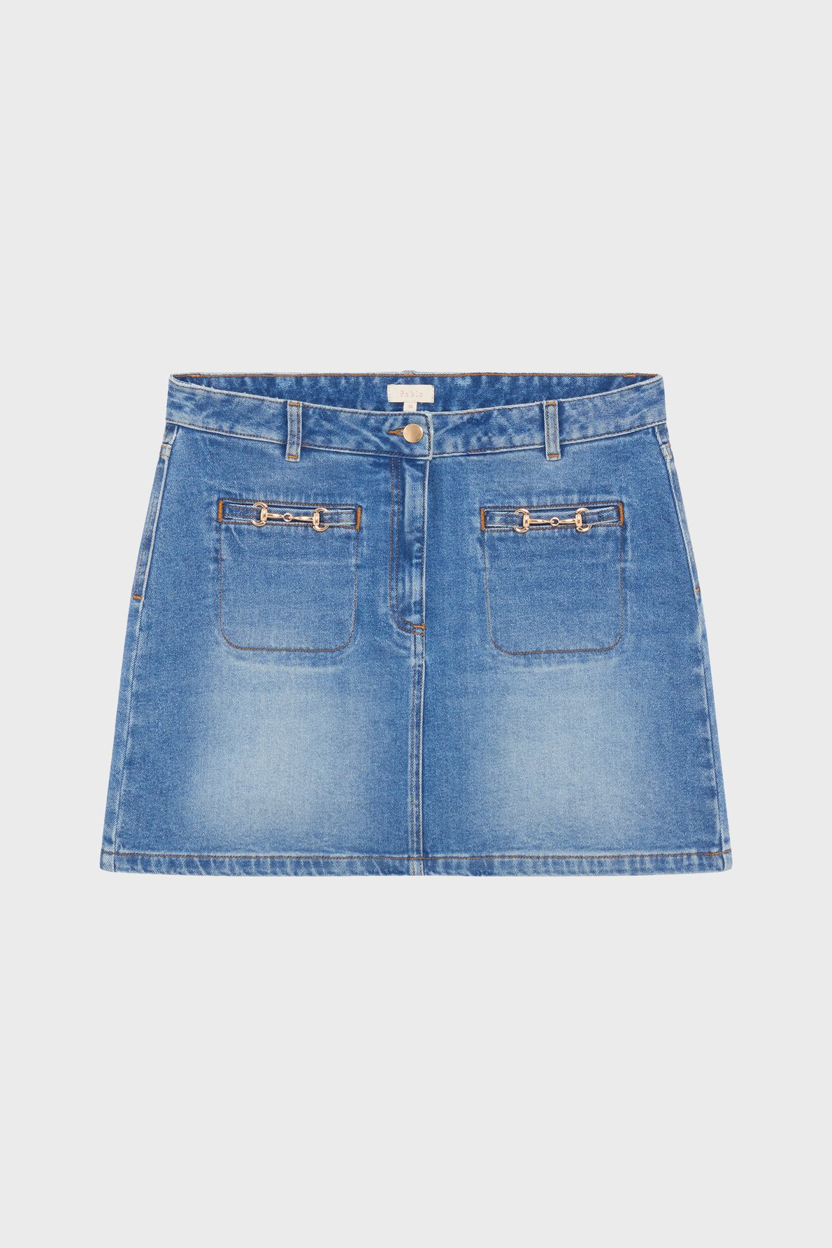 Jupe courte en denim à mors - natia PABLO Bleu