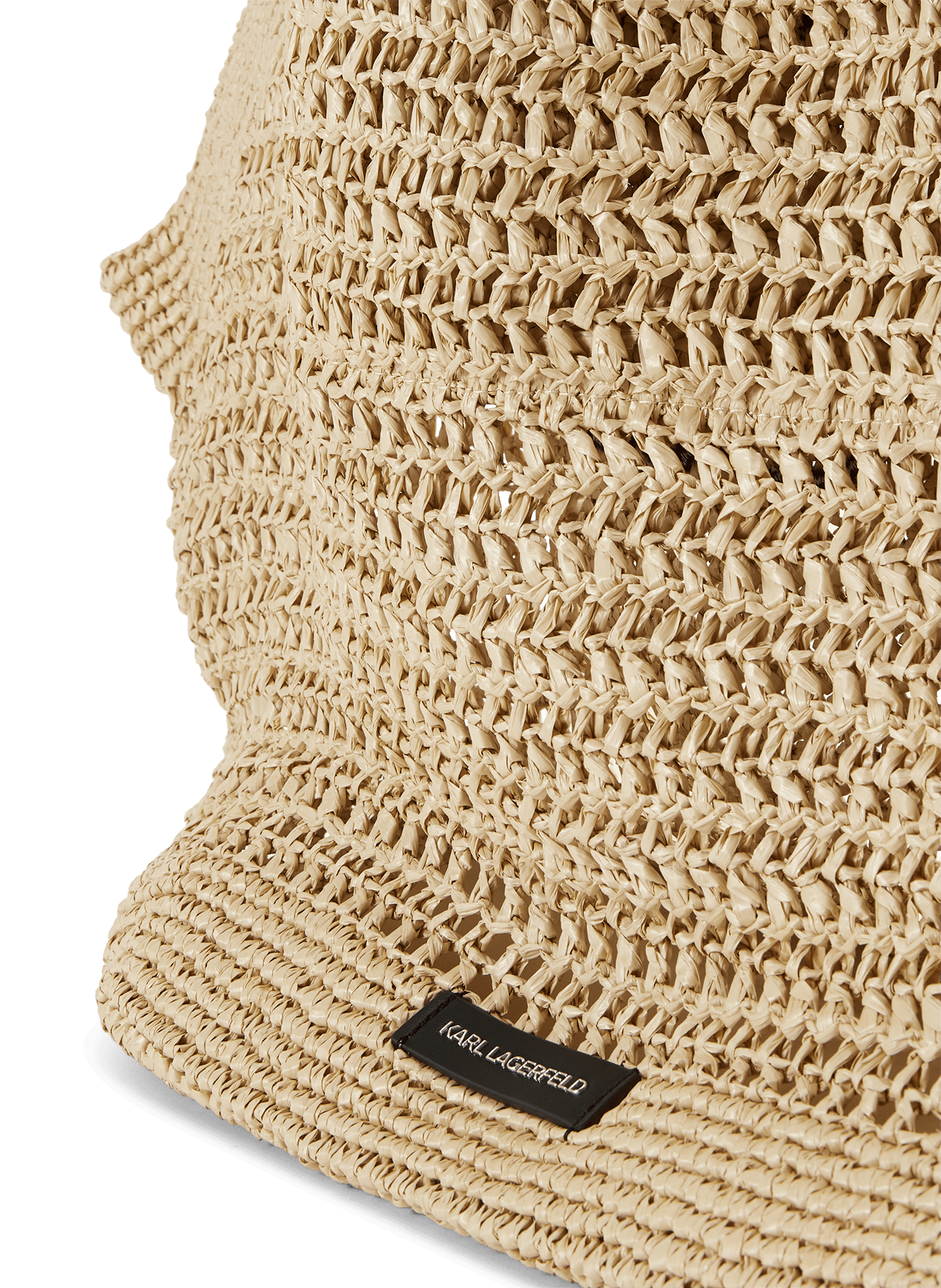 Raffia beach bag with logo KARL LAGERFELD Brown