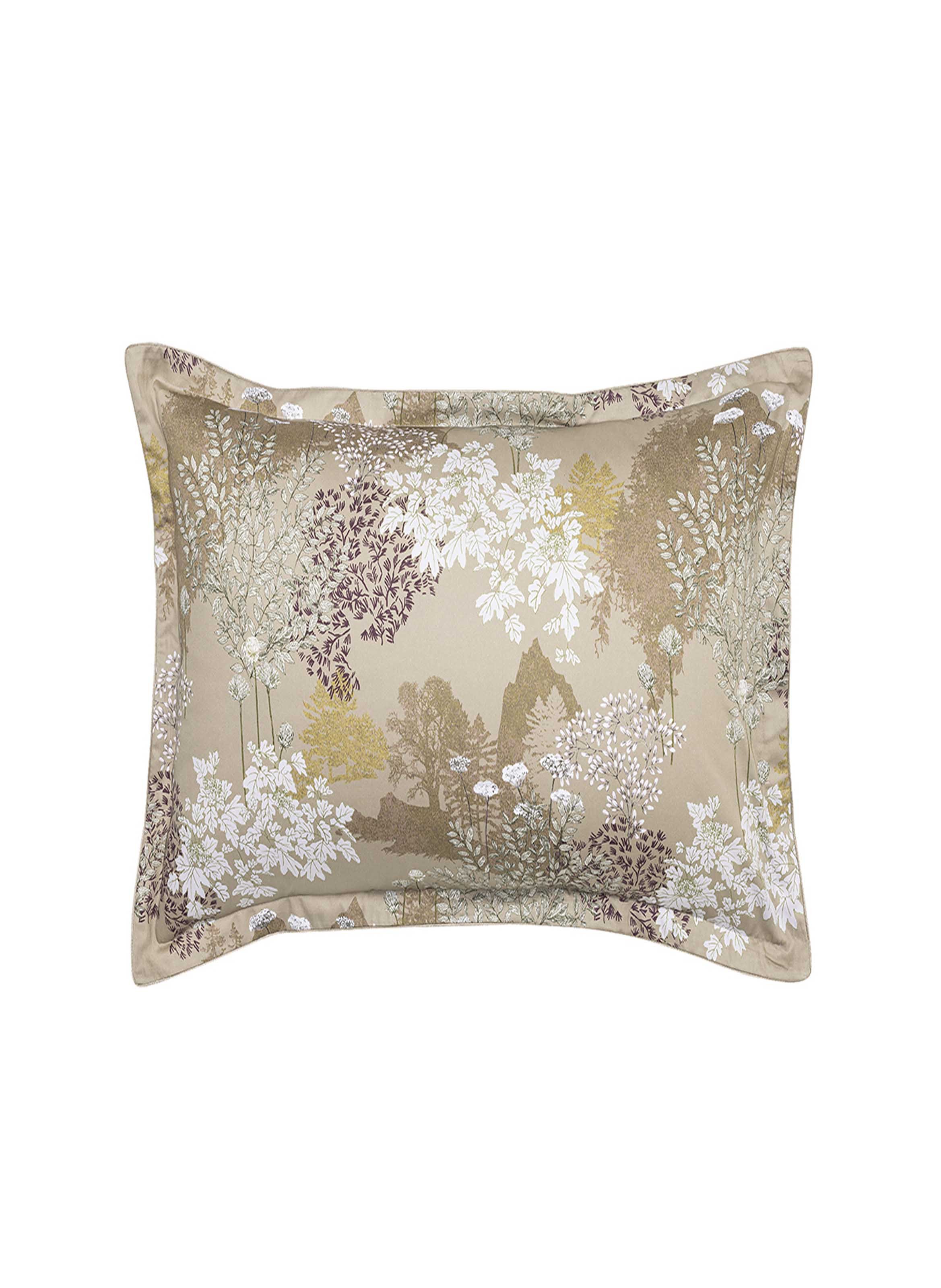 Taie d'oreiller imprimée en satin de coton bio, lande ALEXANDRE TURPAULT Jaune