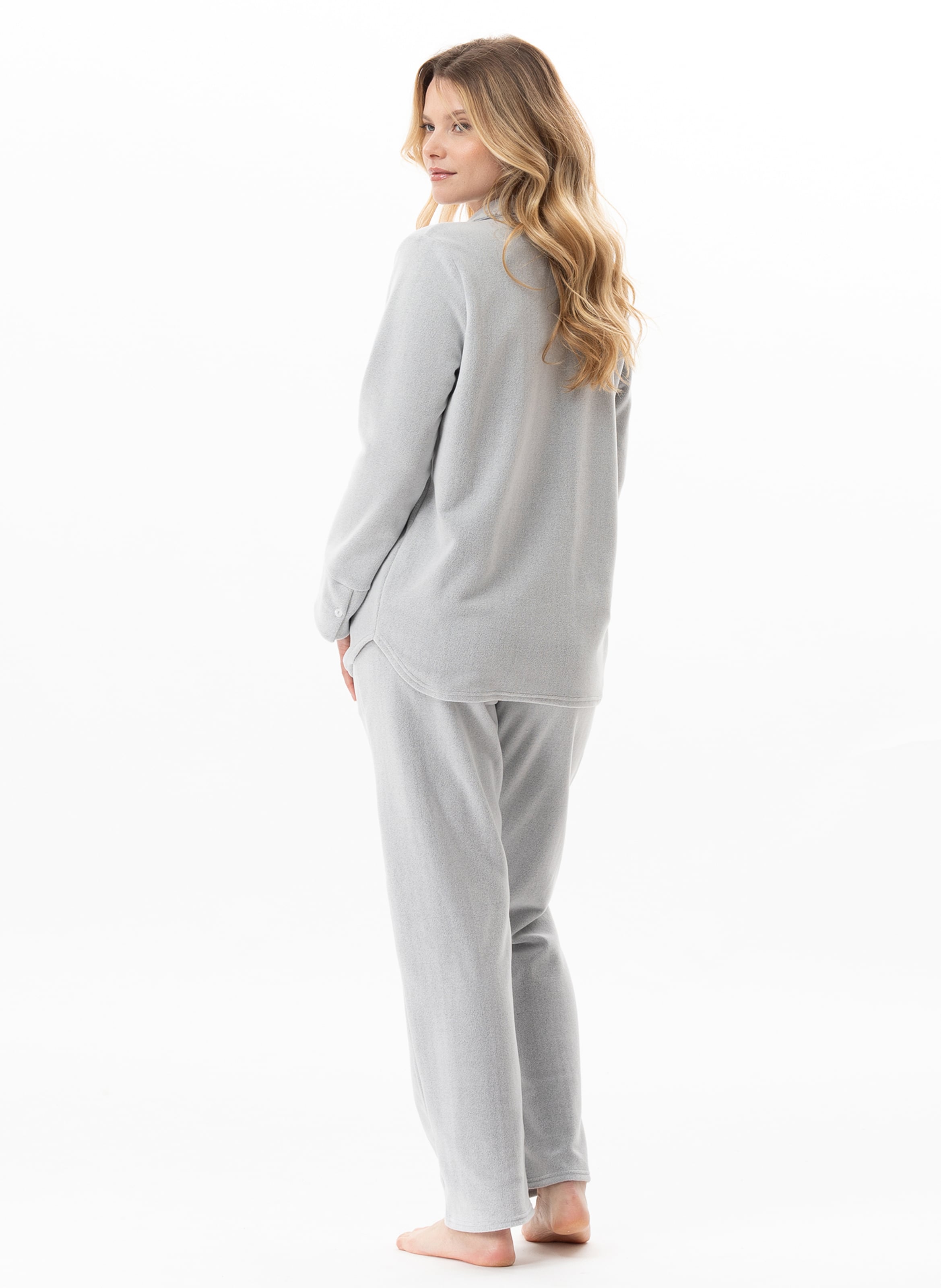 Ensemble homewear boutonné en micropolaire flocon 126 LE CHAT Gris