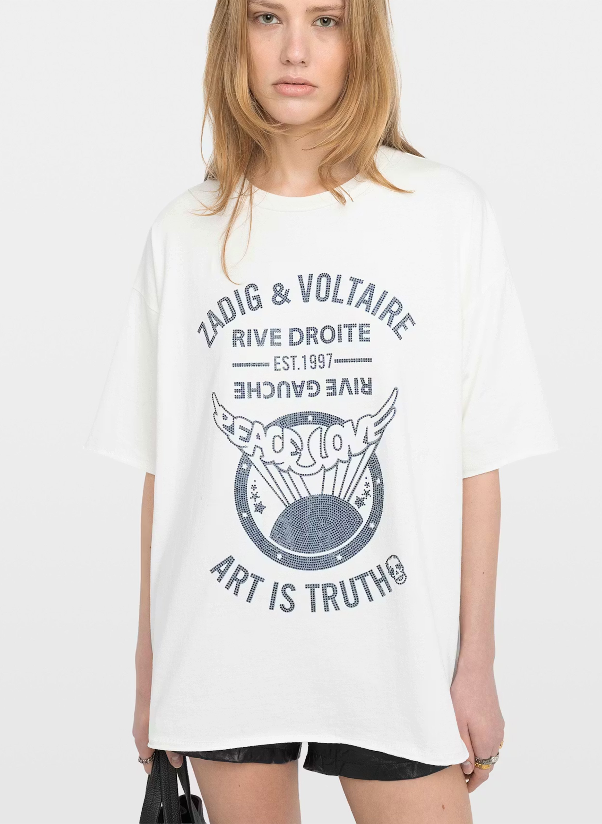 Tee-shirt col rond en coton bio walk ZADIG&VOLTAIRE Blanc