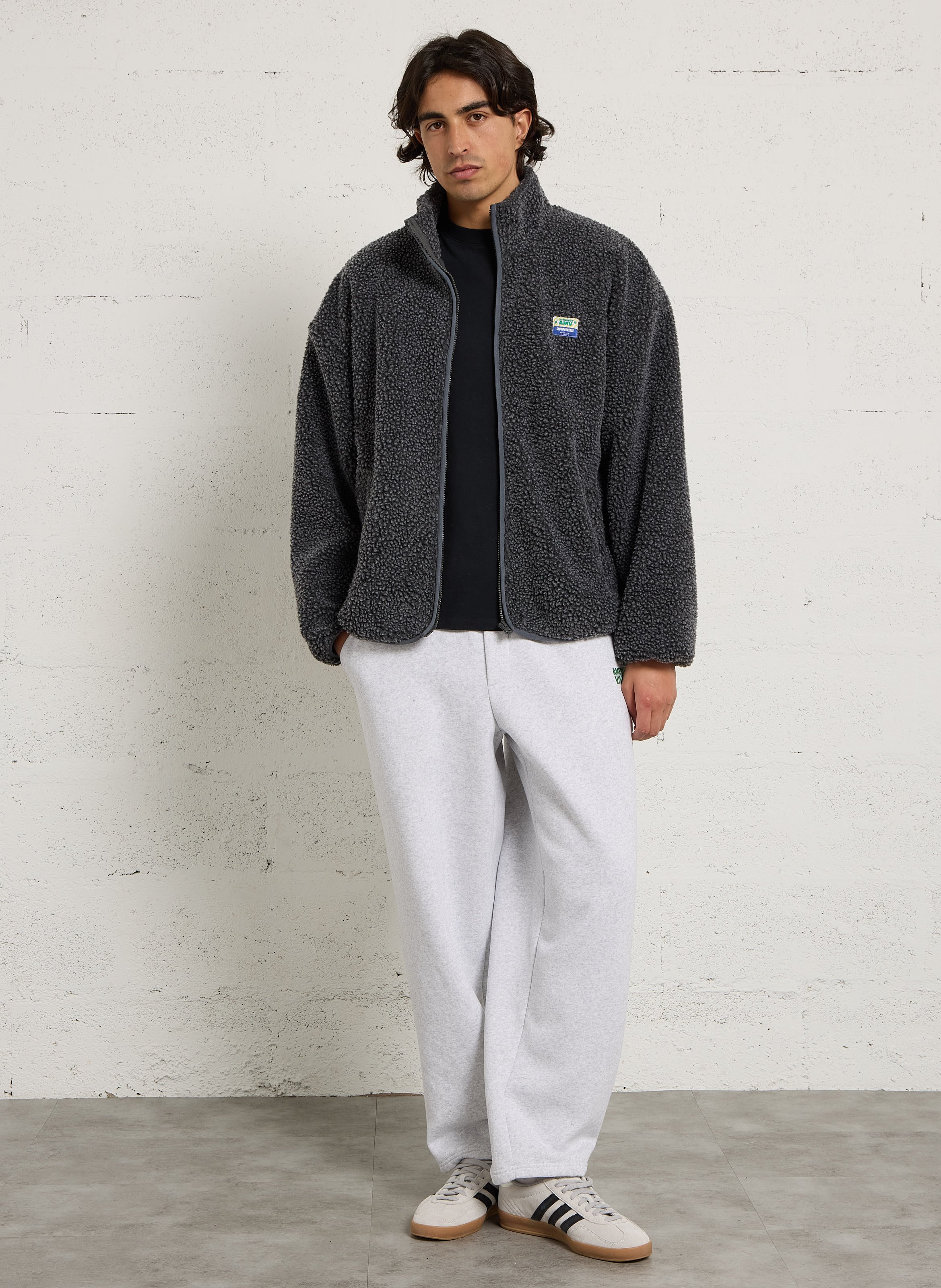Veste col montant en sherpa hoktown AMERICAN VINTAGE Gris