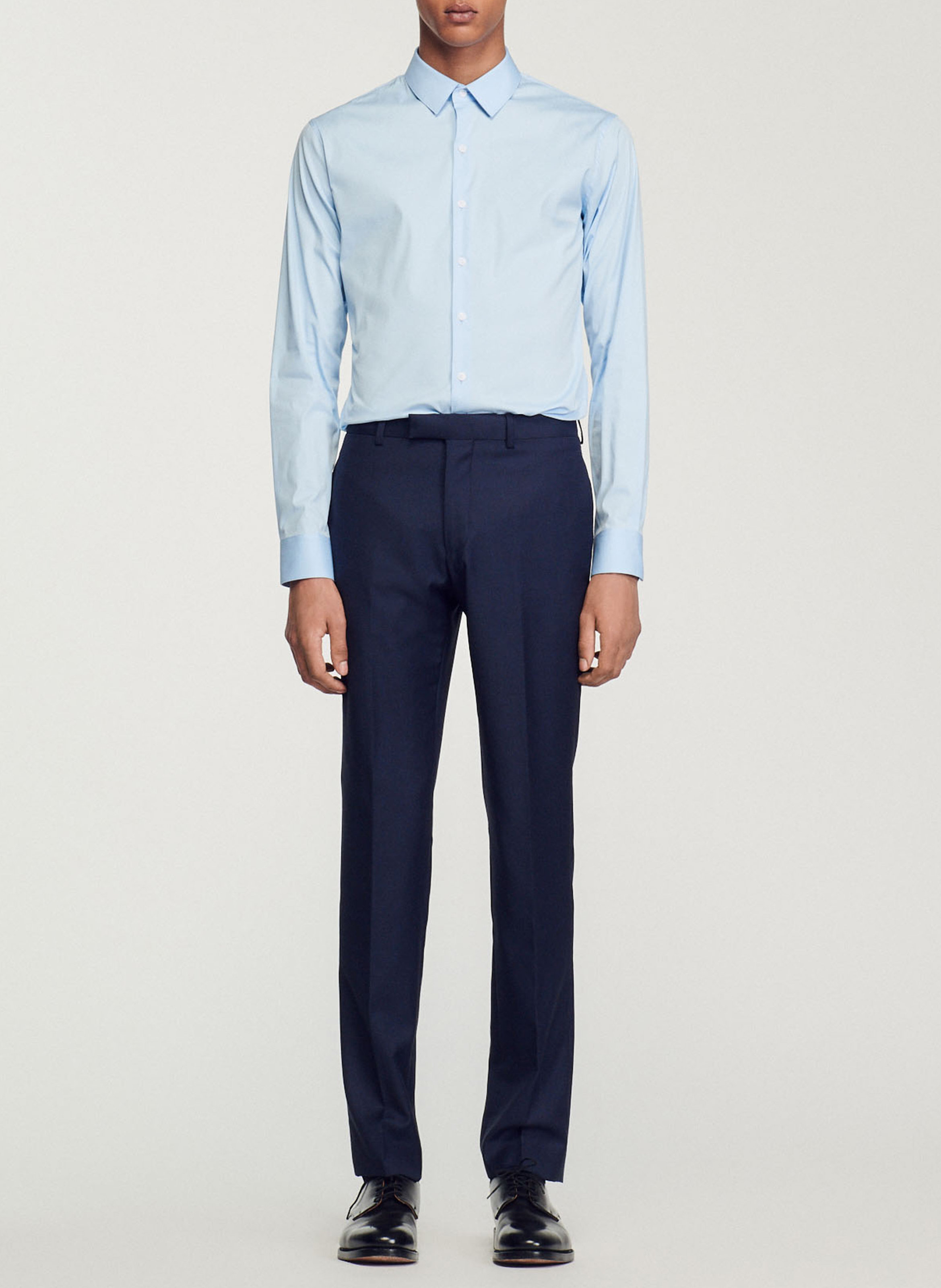 Chemise slim-fit en coton stretch | Bleu SANDRO Homme