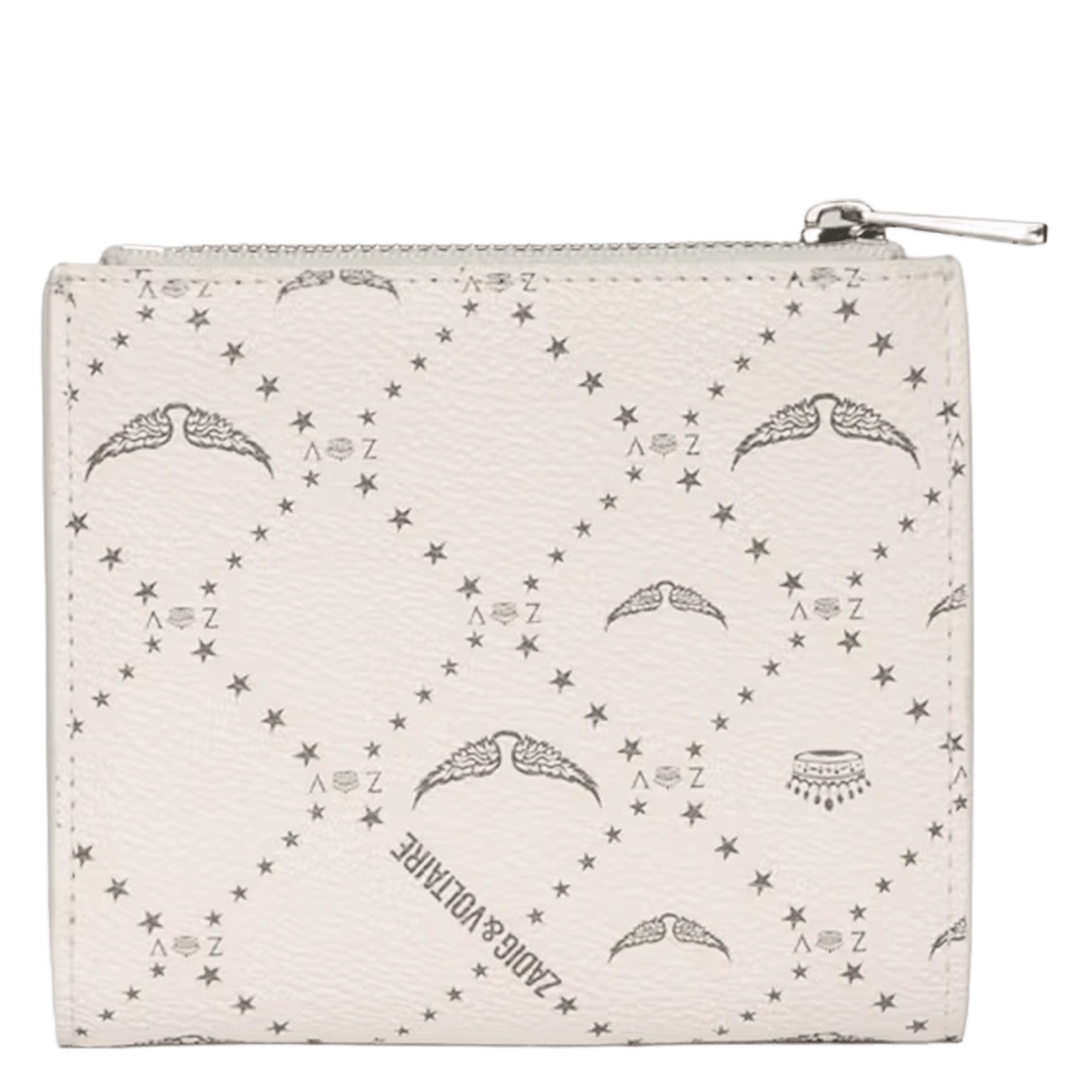 Portefeuille imprimé zippé zv wallet ZADIG&VOLTAIRE White