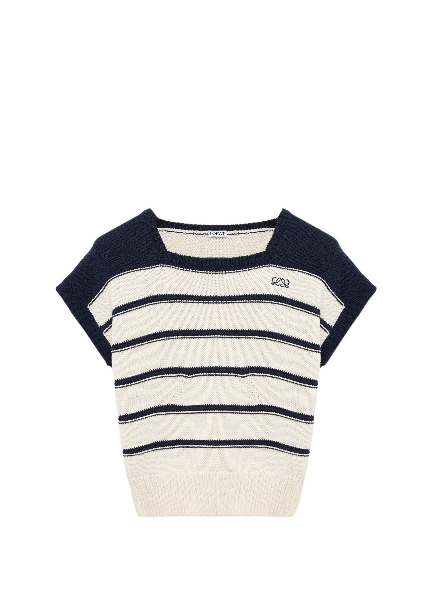 Pull sans manches en coton et laine LOEWE Blanc