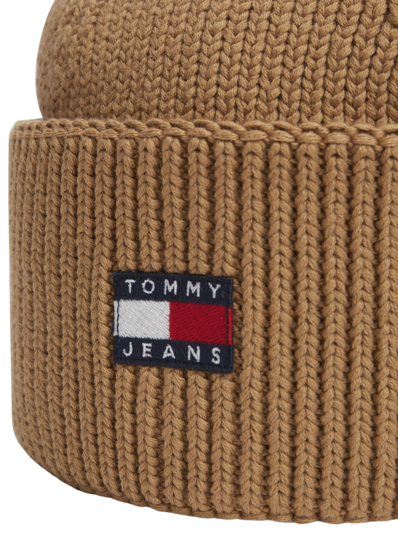 Short ribbed Heritage beanie with logo TOMMY HILFIGER Khaki