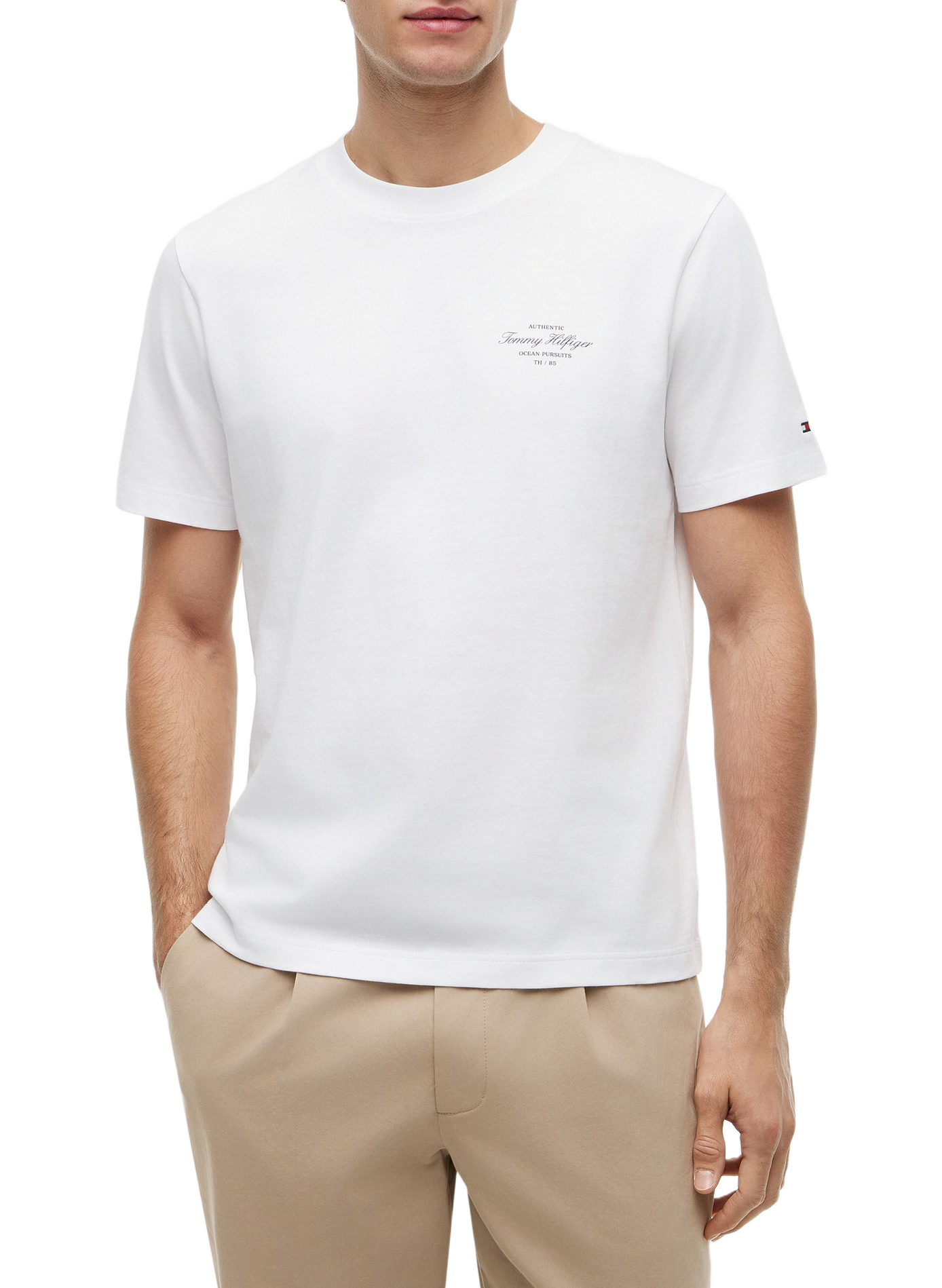 T-shirt droit imprimé en coton TOMMY HILFIGER Blanc