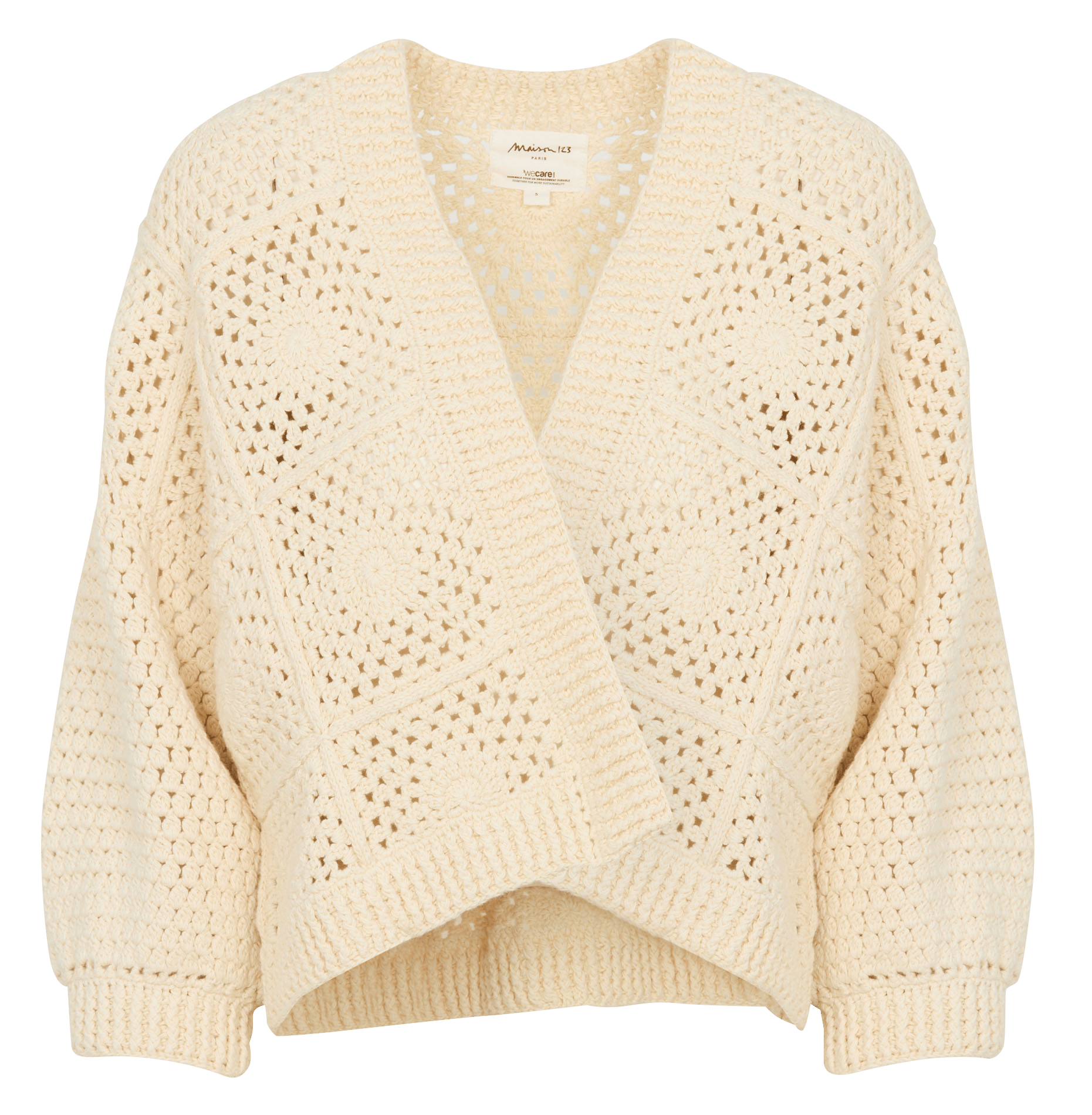 Gilet en crochet pampa MAISON 123 Beige