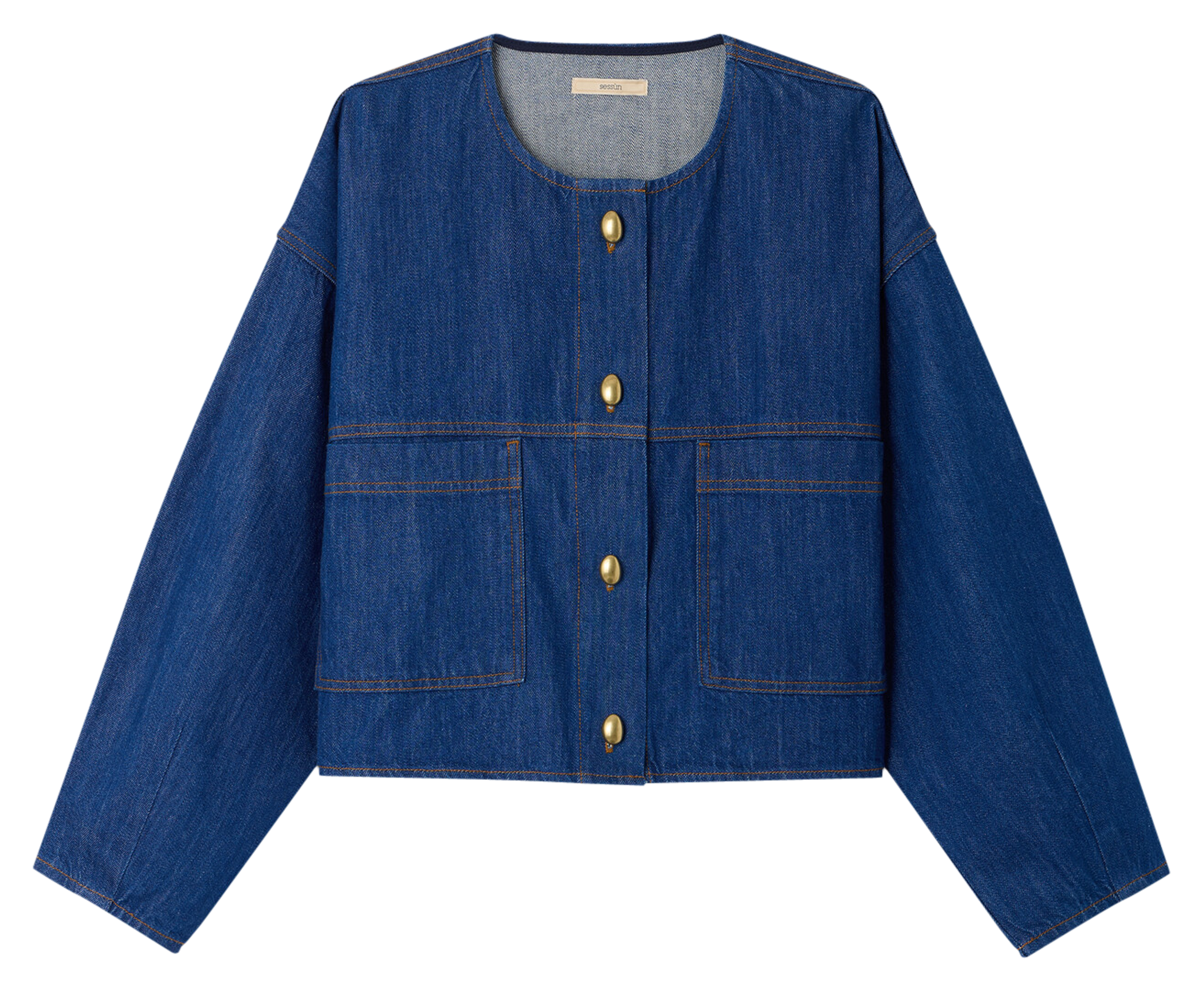 Veste courte en coton almodiva SESSUN Bleu