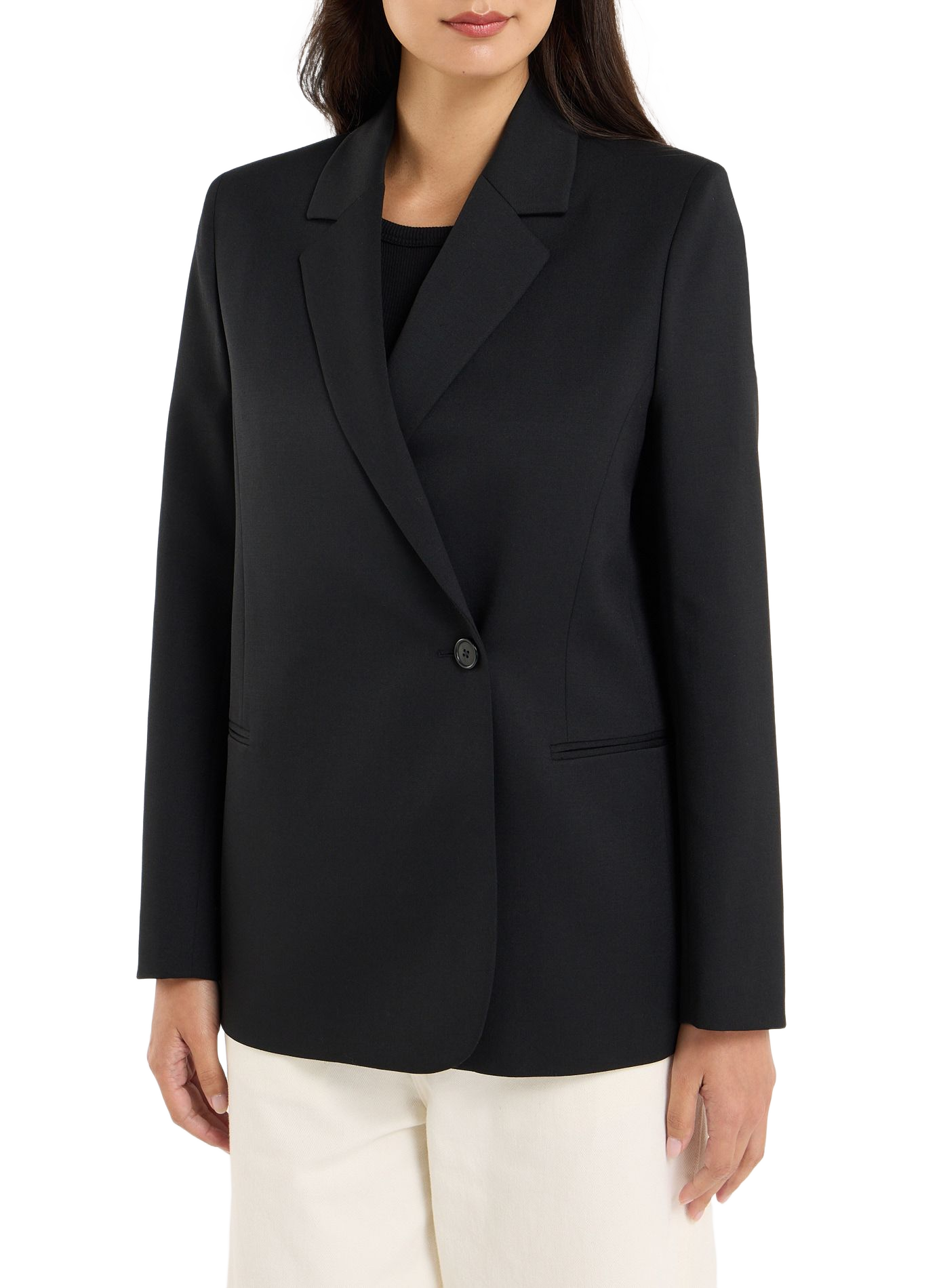 Shoulder-padded blazer SAISON 1865 Black