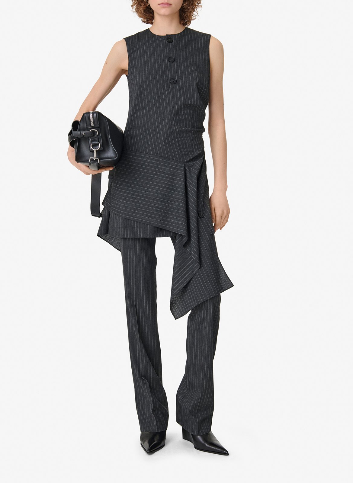 Robe courte rayée en laine mélangée klea IRO Gris